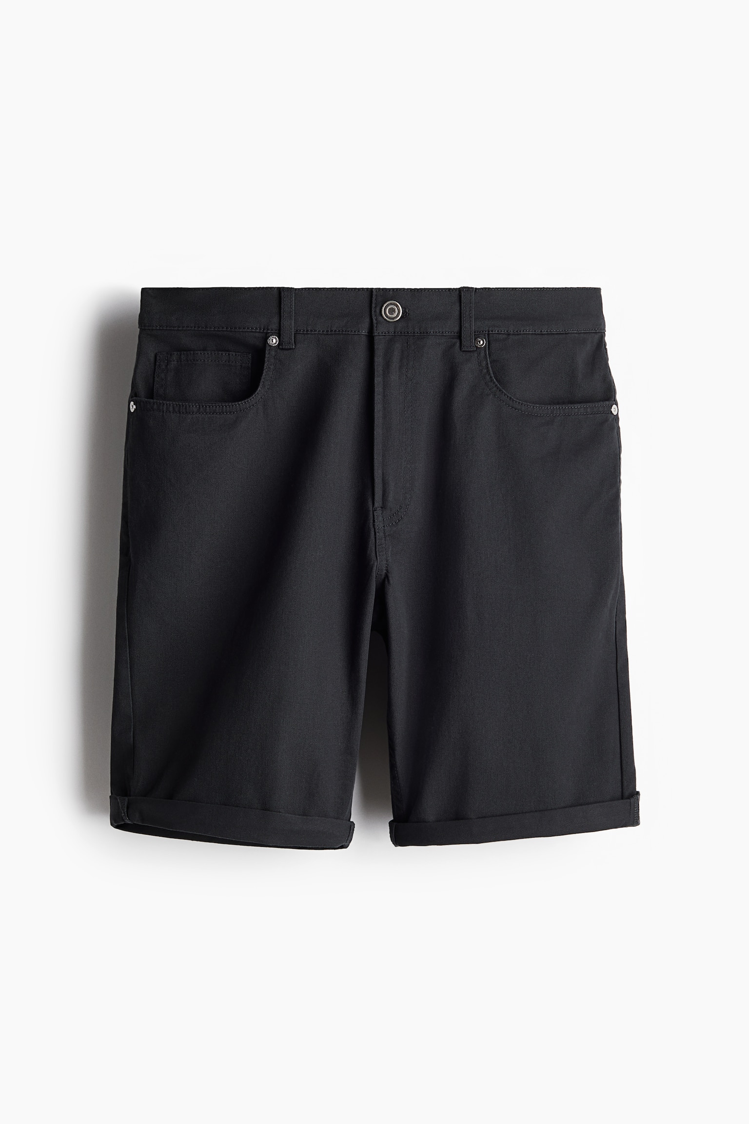 Slim Fit Cotton twill shorts - Dark grey/Light beige/Black/White/Dark grey - 2