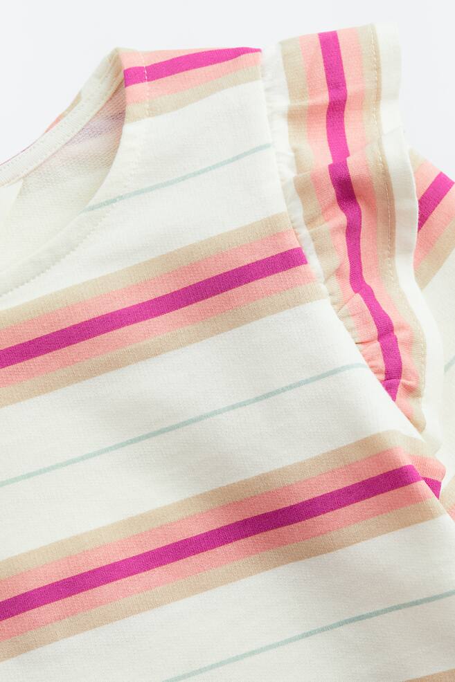 Flounce-trimmed sweatshirt - Natural white/Striped/Light turquoise/Butterflies/Powder pink/Dark grey/Floral/dc/dc/dc - 3