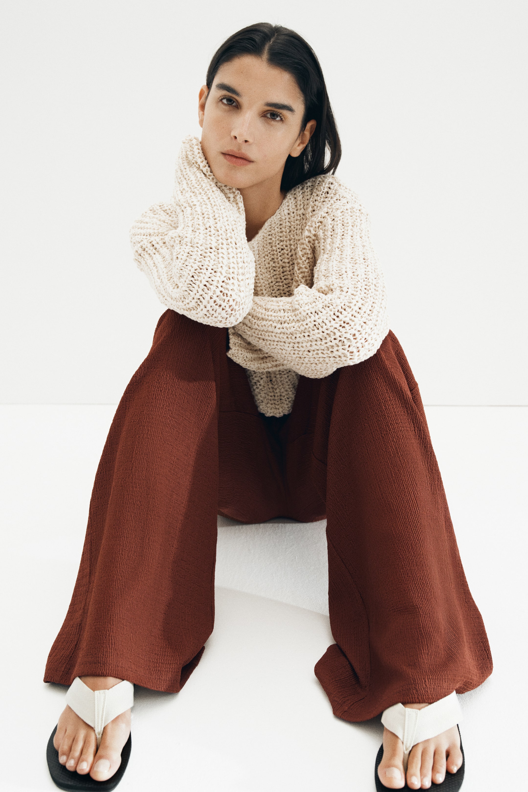 Pantalon texturé avec cordon de serrage