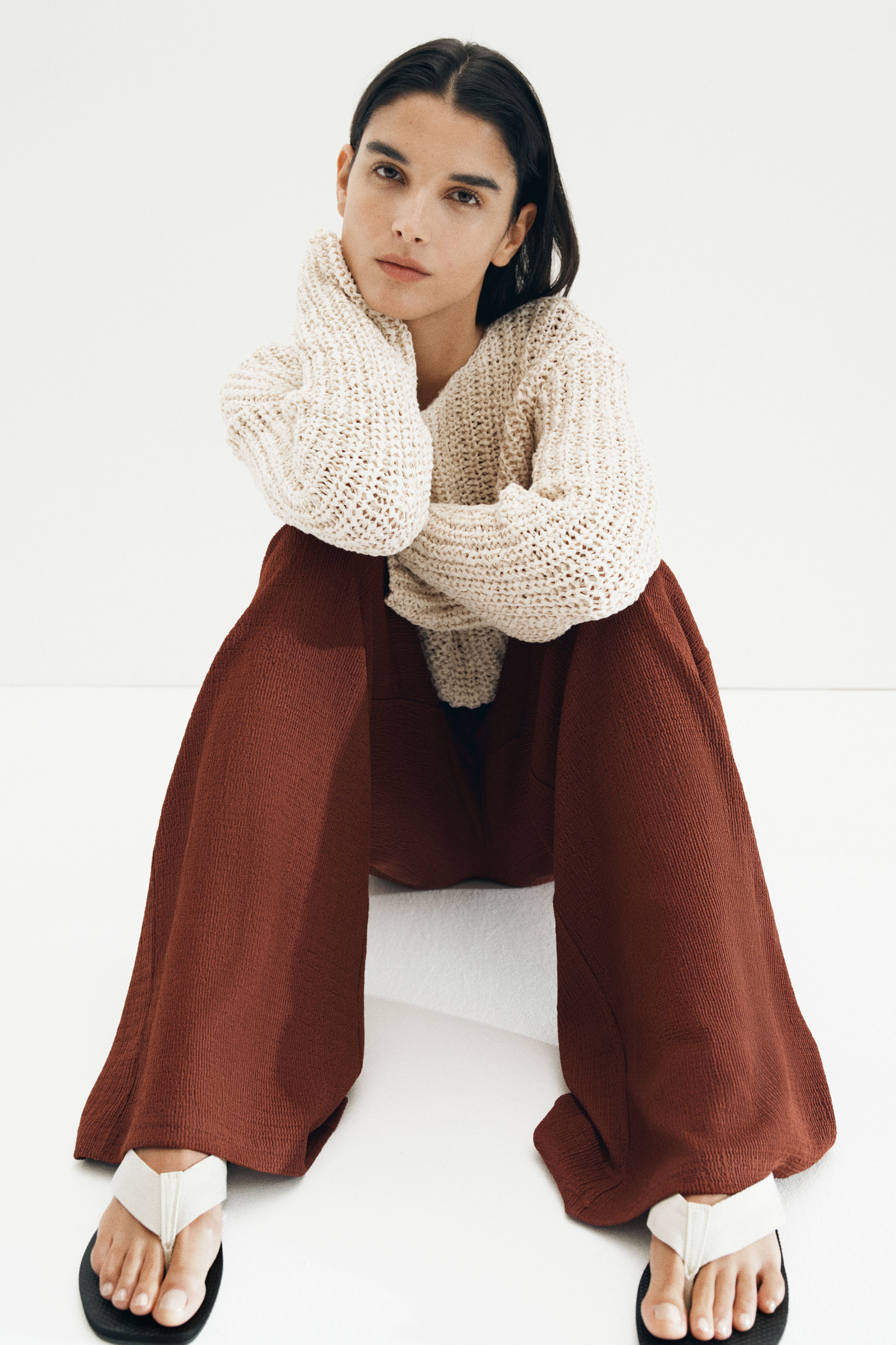 Pantalon texturé avec cordon de serrage