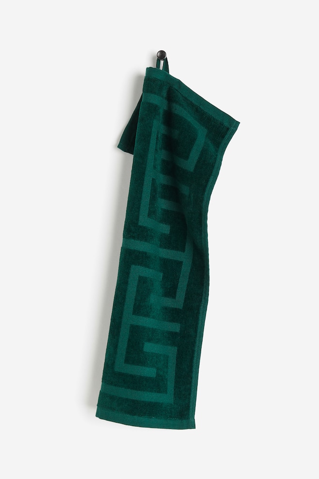 Burnout-patterned guest towel - Dark green/Patterned/White - 1