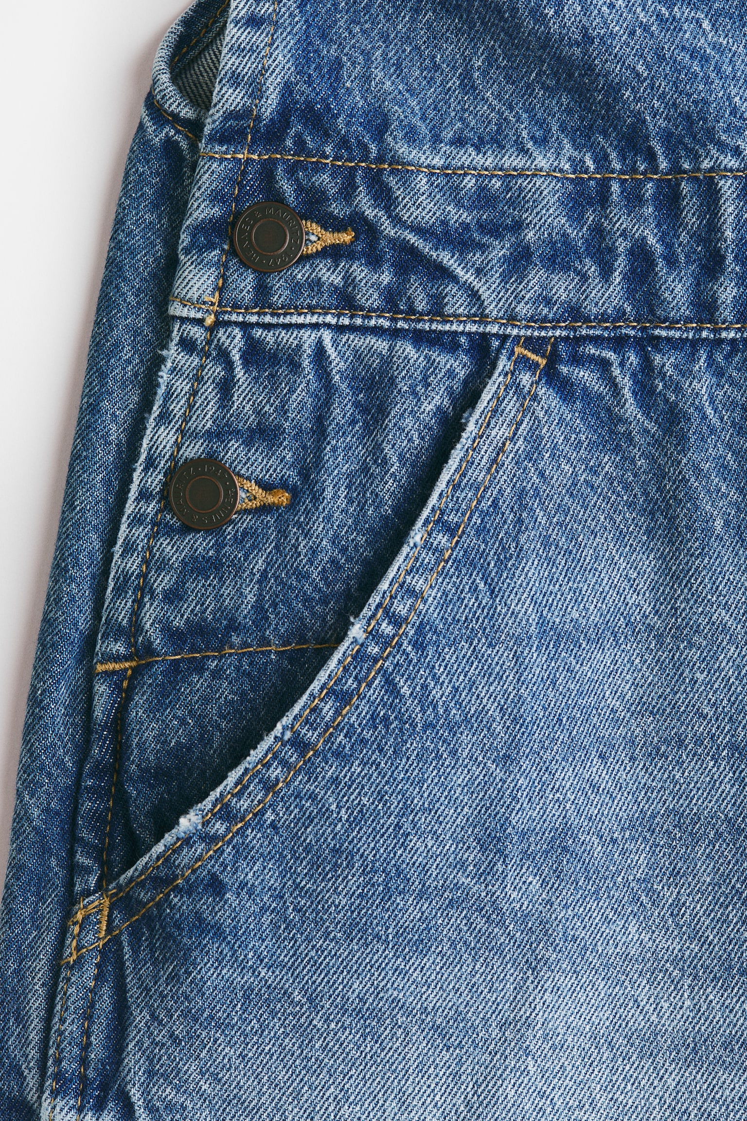 Cotton denim dungarees - Light denim blue - 3