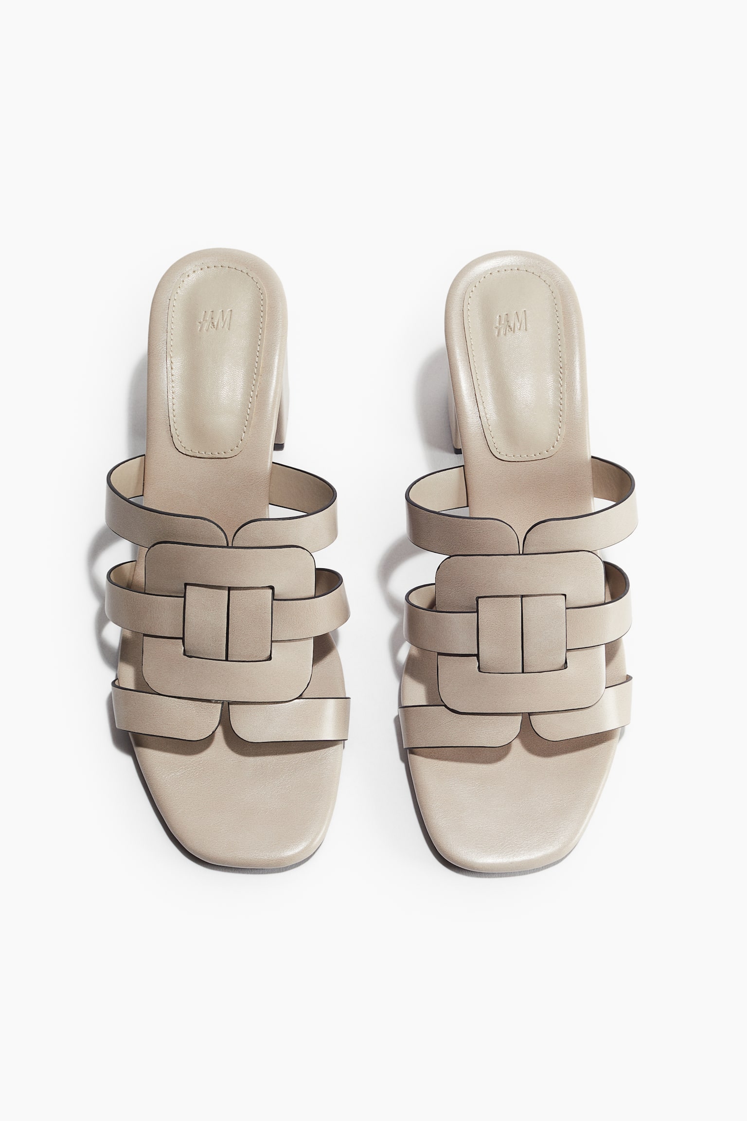 Block Heel Sandals - Light beige/Black/Dark brown - 3