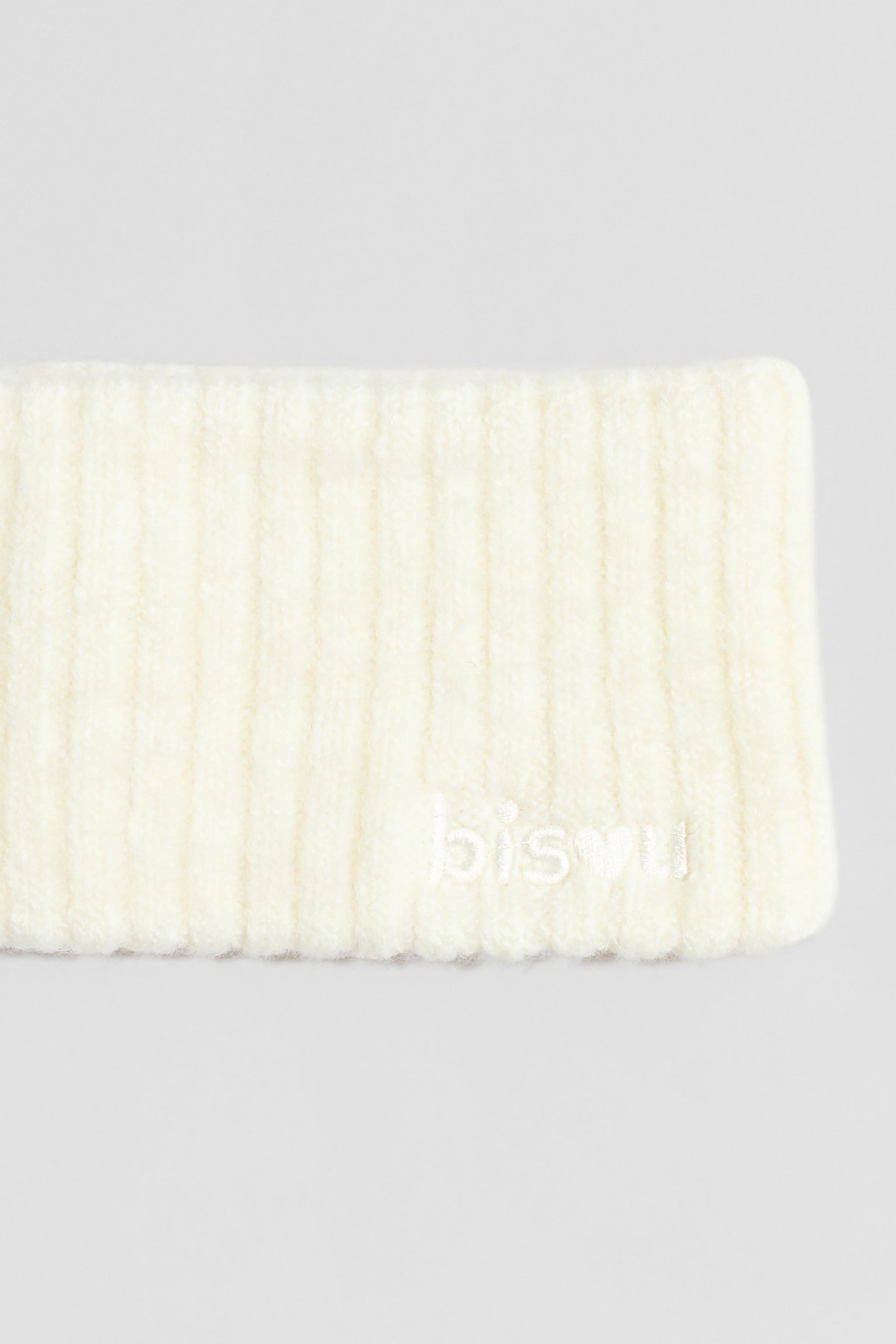 Embroidery-detail ribbed headband - Cream/Pink - 2