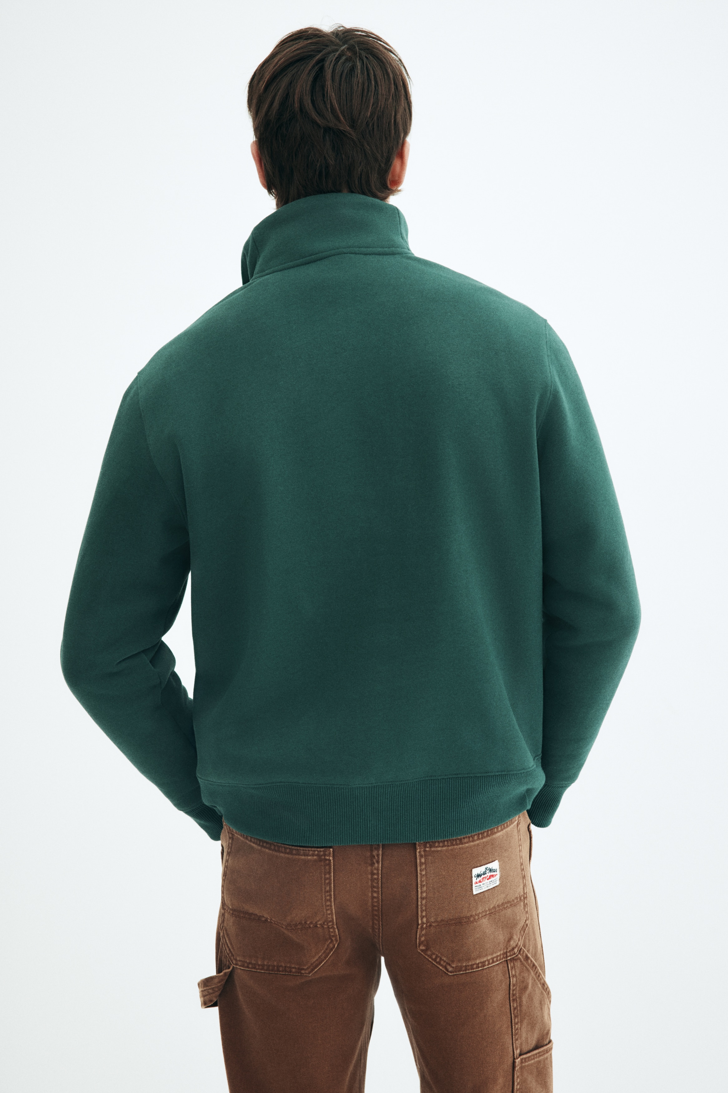 レギュラーフィット ハーフジップスウェットトップス - ダーク