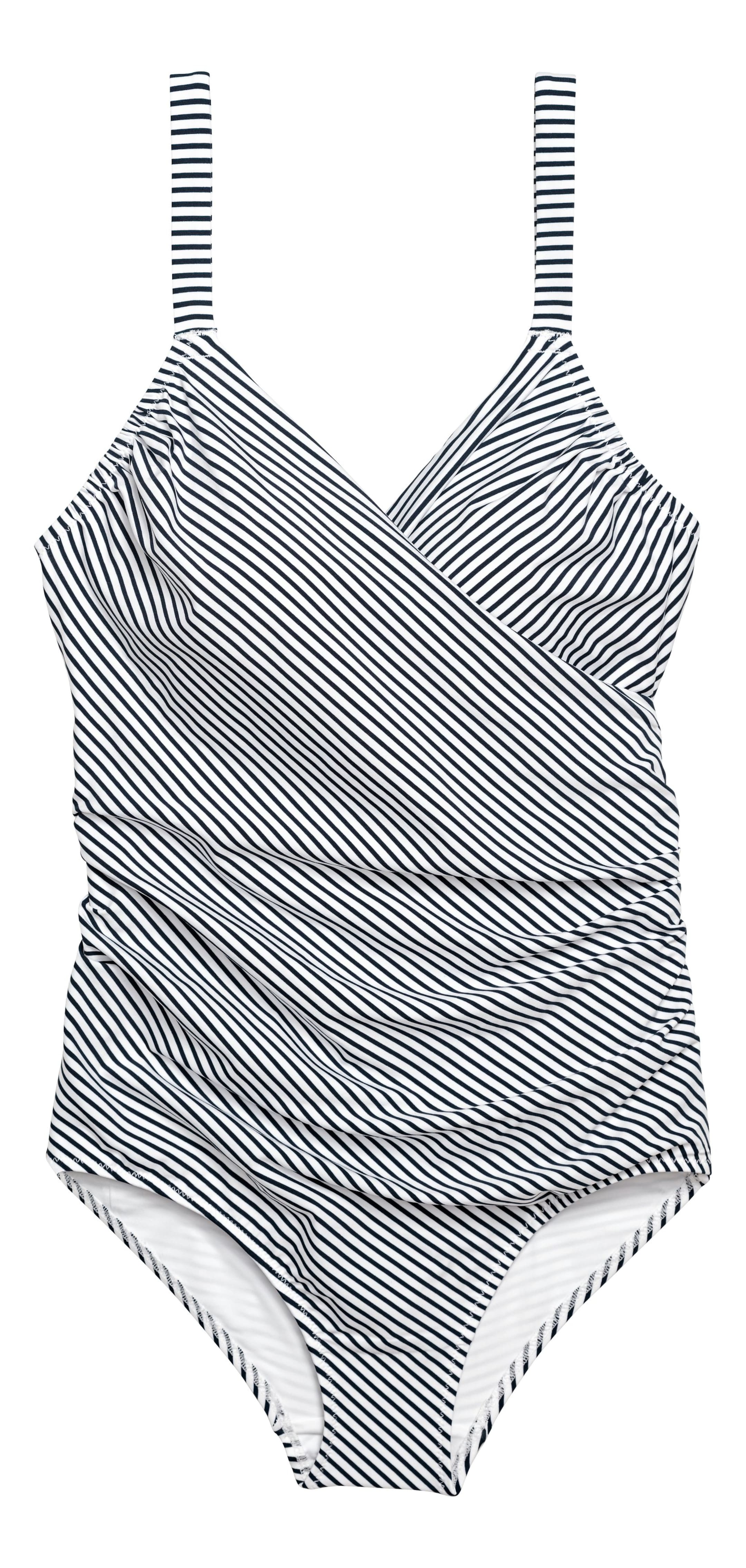 Se større billede: H&M+ Shapebadedragt - Hvid/Stribet - DAME | H&M DK 1