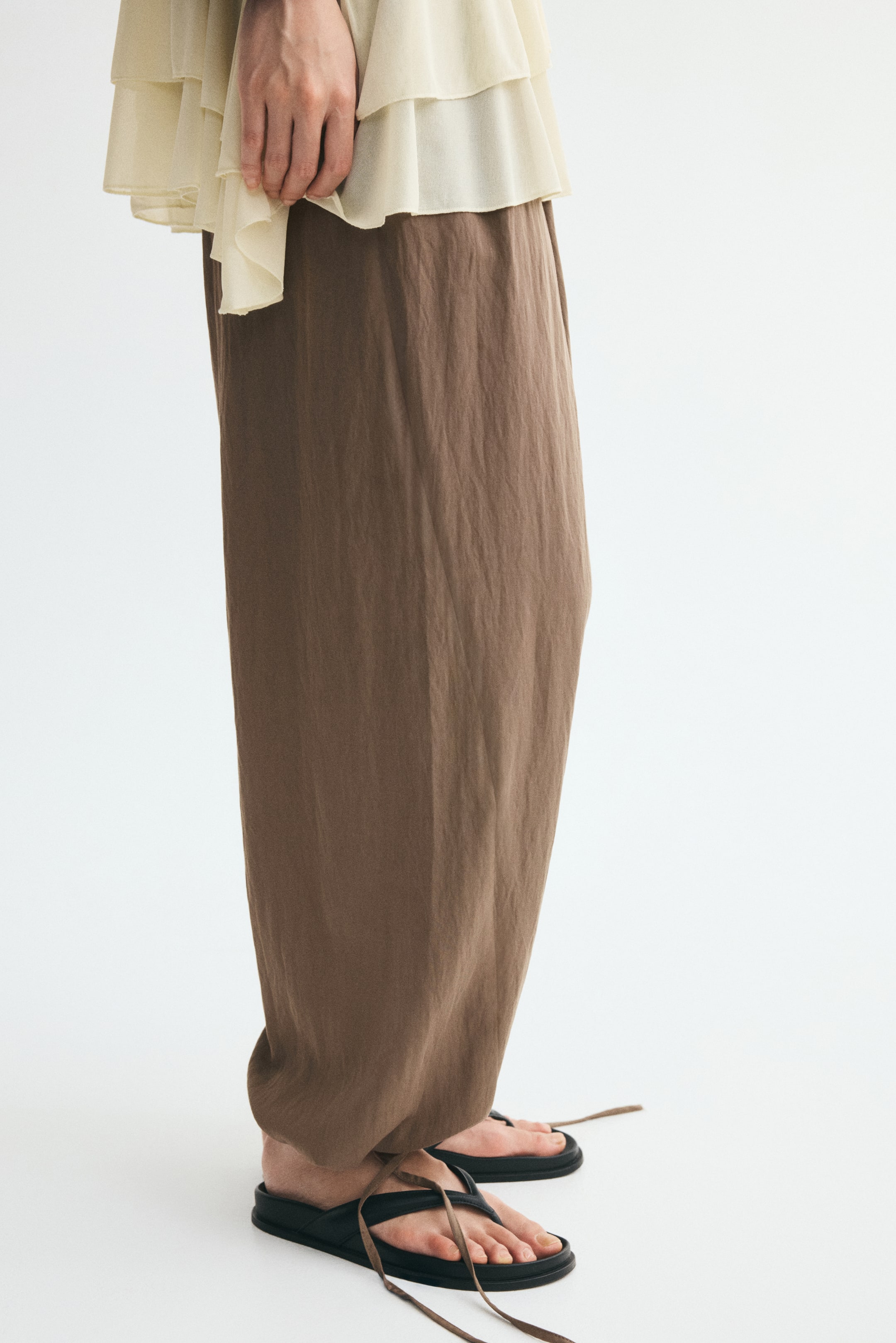 Tie-Detail Balloon-Leg Pants