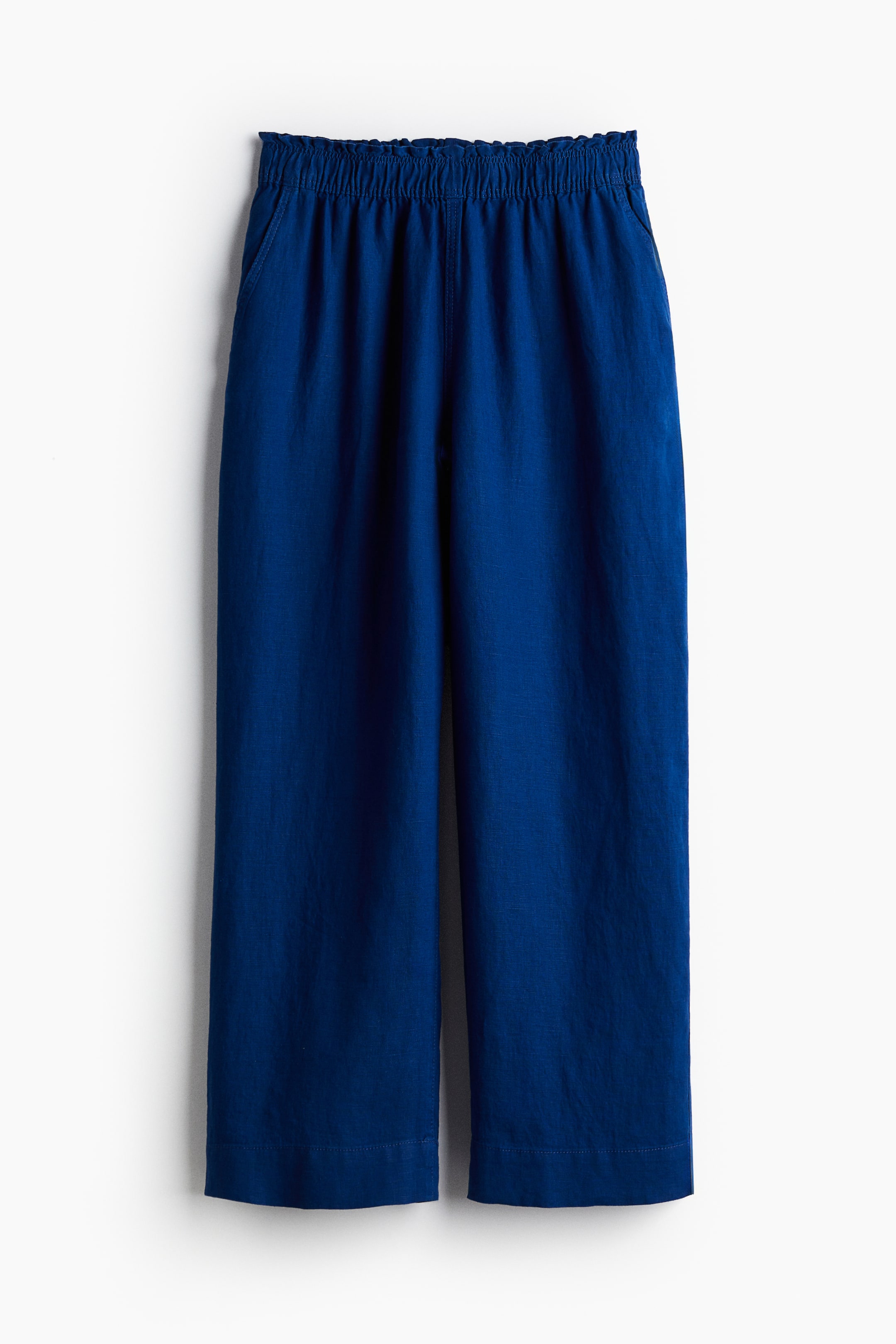 Ankle-length linen trousers - Dark blue - Ladies | H&M GB