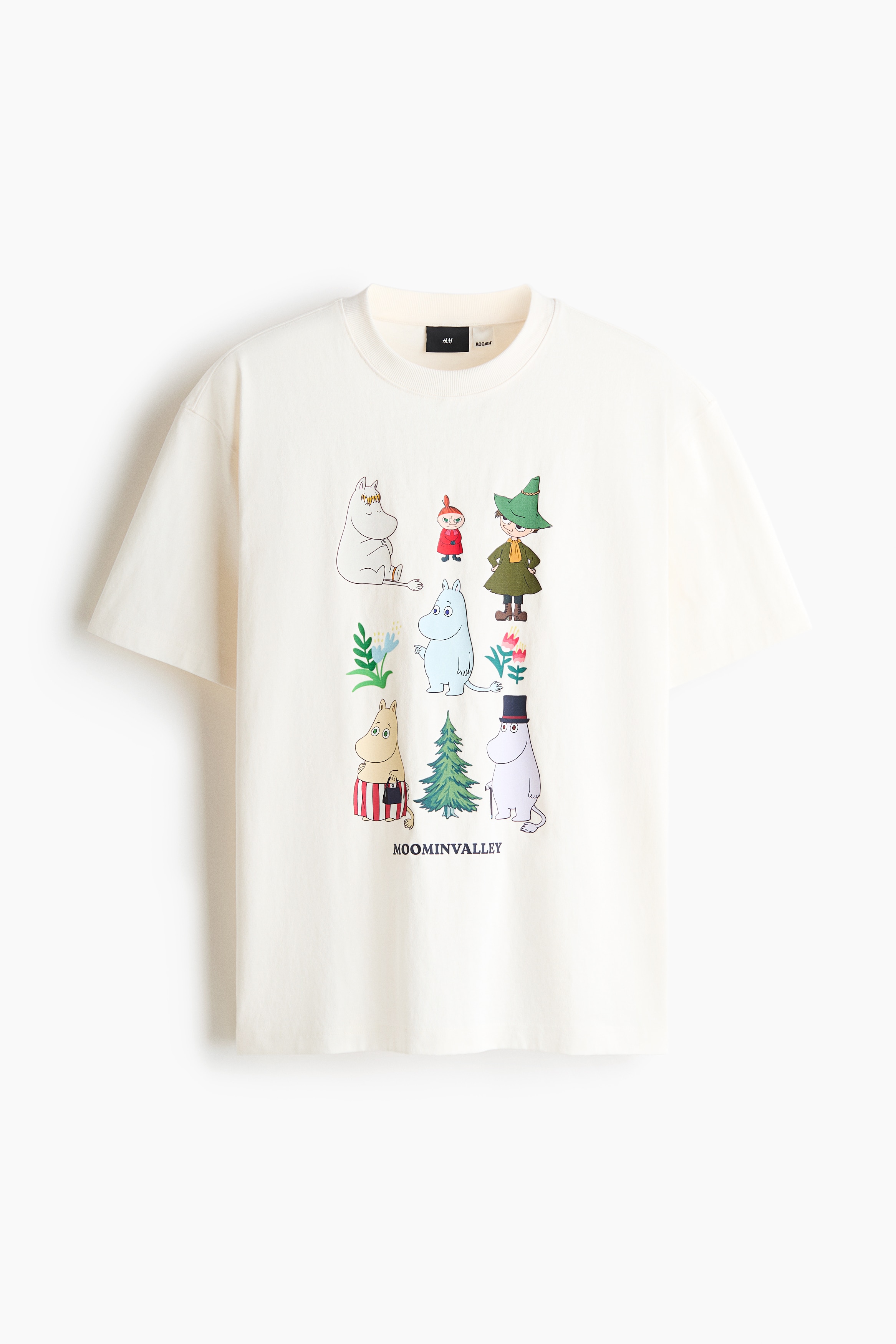 Loose Fit Printed cotton T-shirt - Cream/Moomin/Navy blue/Moomin