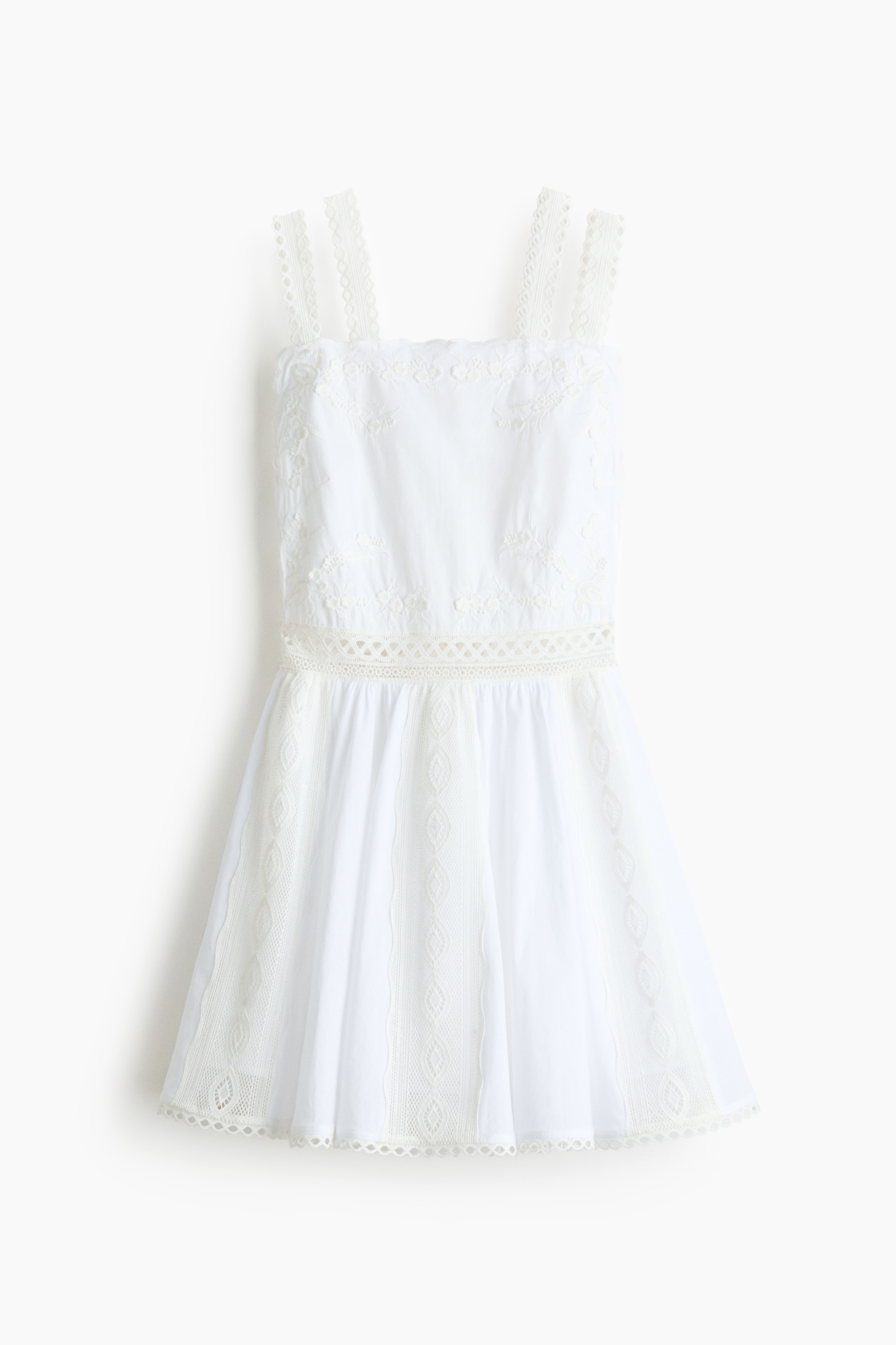 レースディテールキャミワンピース - ホワイト