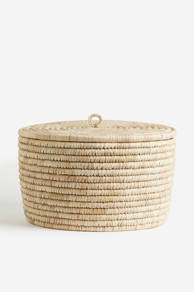 Braided straw basket - Light beige - 4