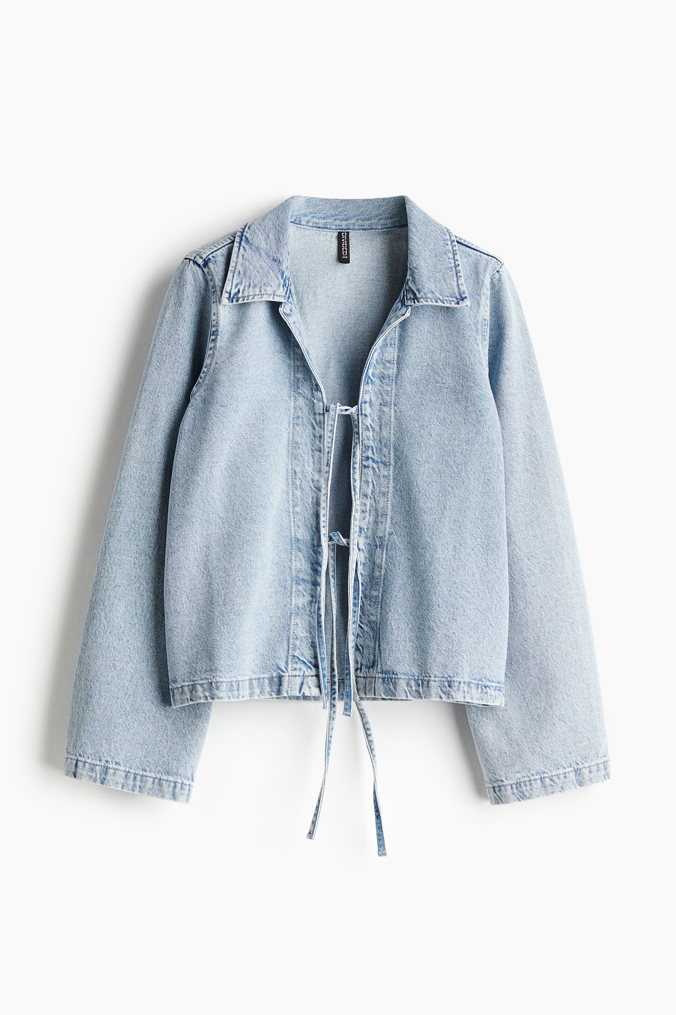Tie-front denim jacket - Light denim blue/Denim grey/Denim blue