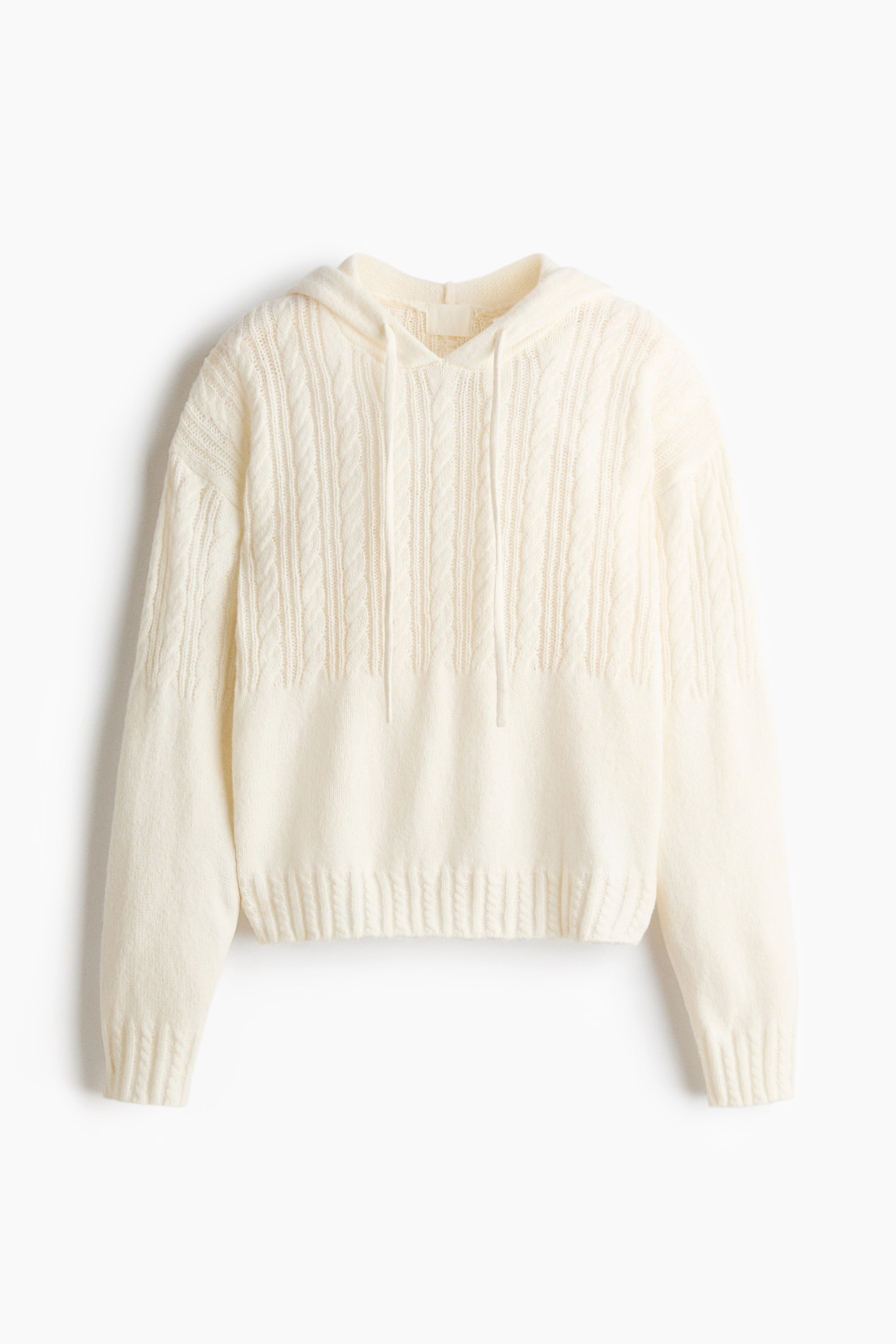 拡大画像を表示: ケーブルニットフーデッドトップス - クリーム - レディース | H&M JP 5