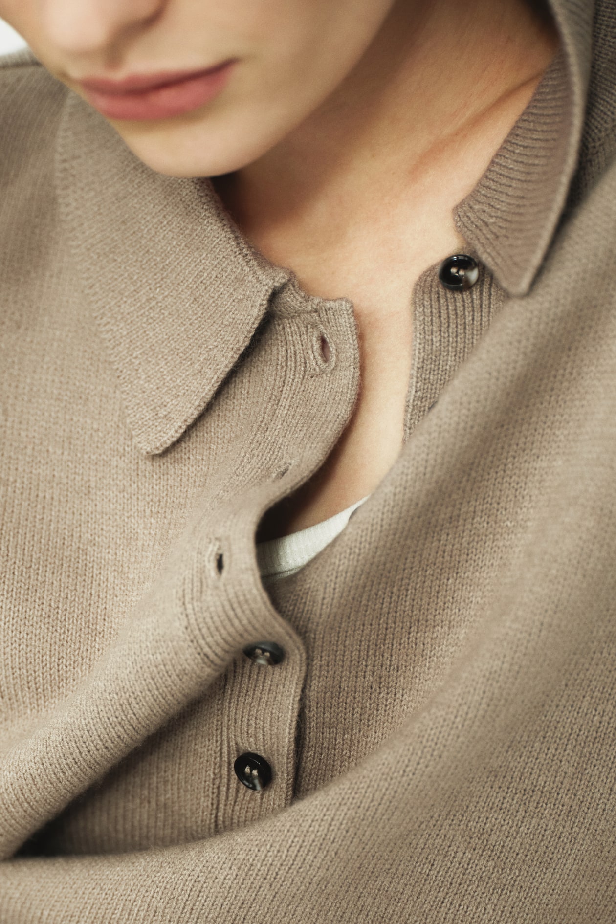 Shoulder-Pad Polo Sweater - image 3
