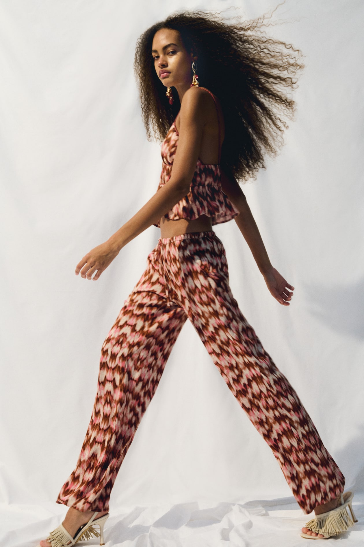 Straight drawstring trousers - image 2