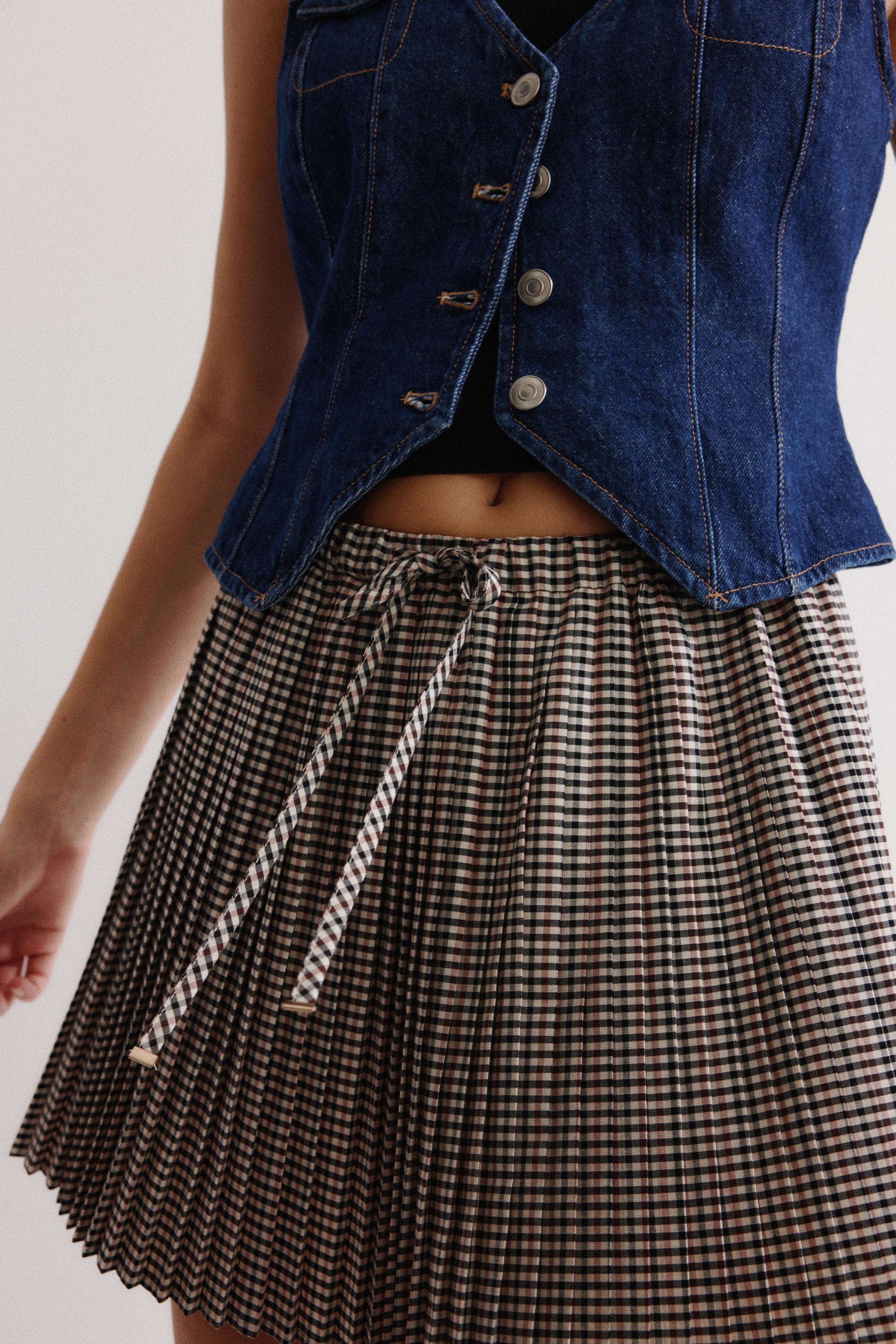 Pleated mini skirt