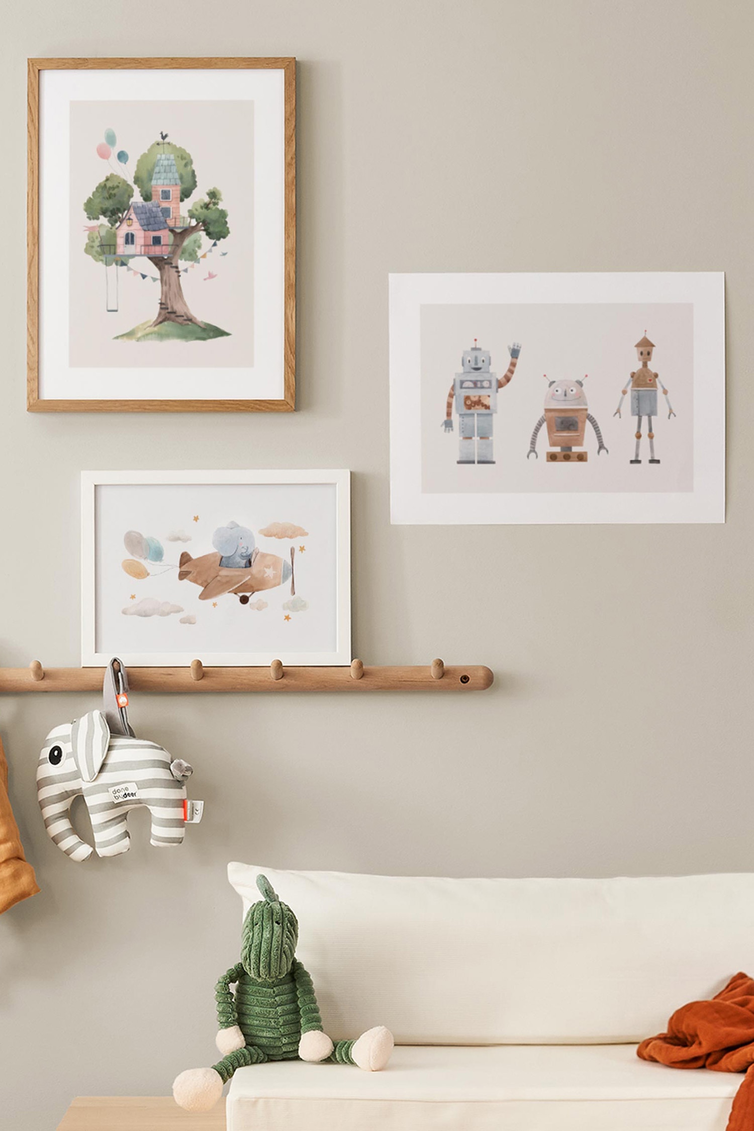 Robot Friends Plakat - Beige/grå/brun