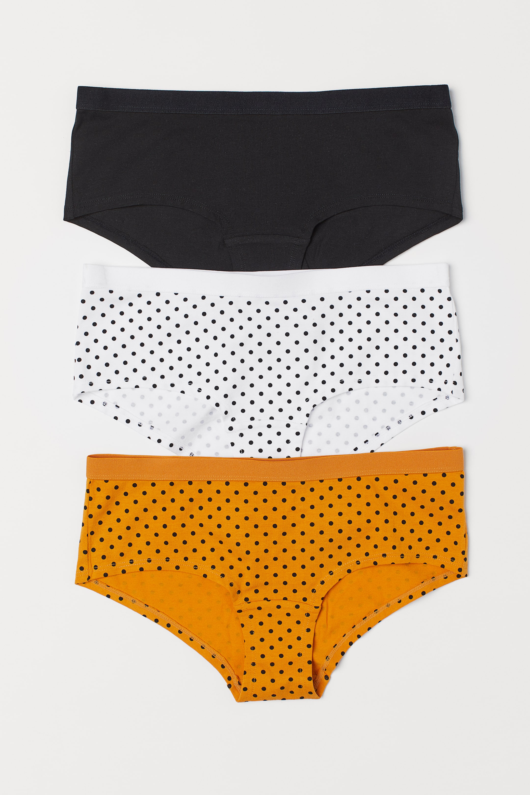 Größeres Bild ansehen: 3er-Pack Baumwollhipster - Safrangelb/Gepunktet - Ladies | H&M DE 1