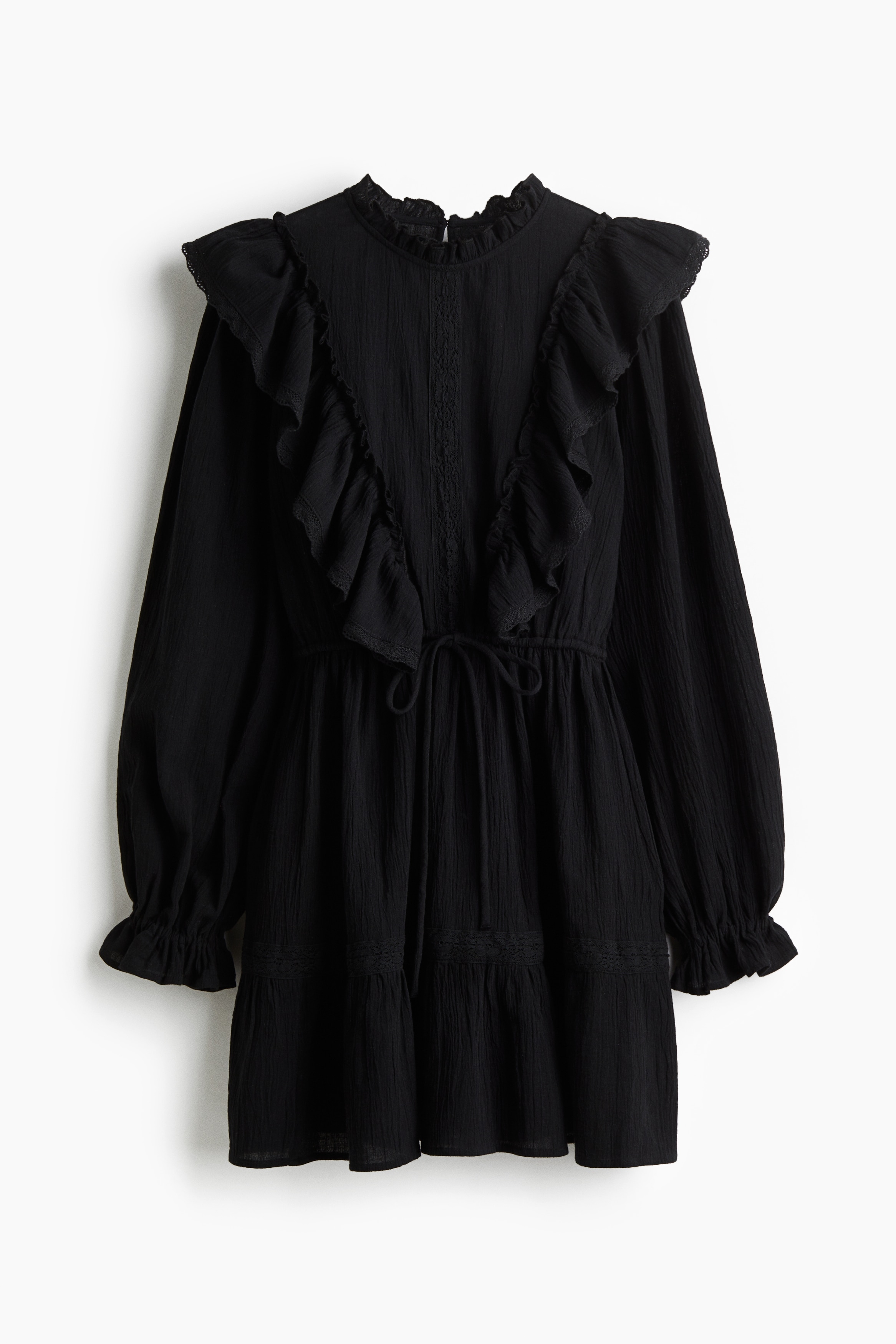 Φόρεμα από σύμμεικτο λινό - Μαύρο