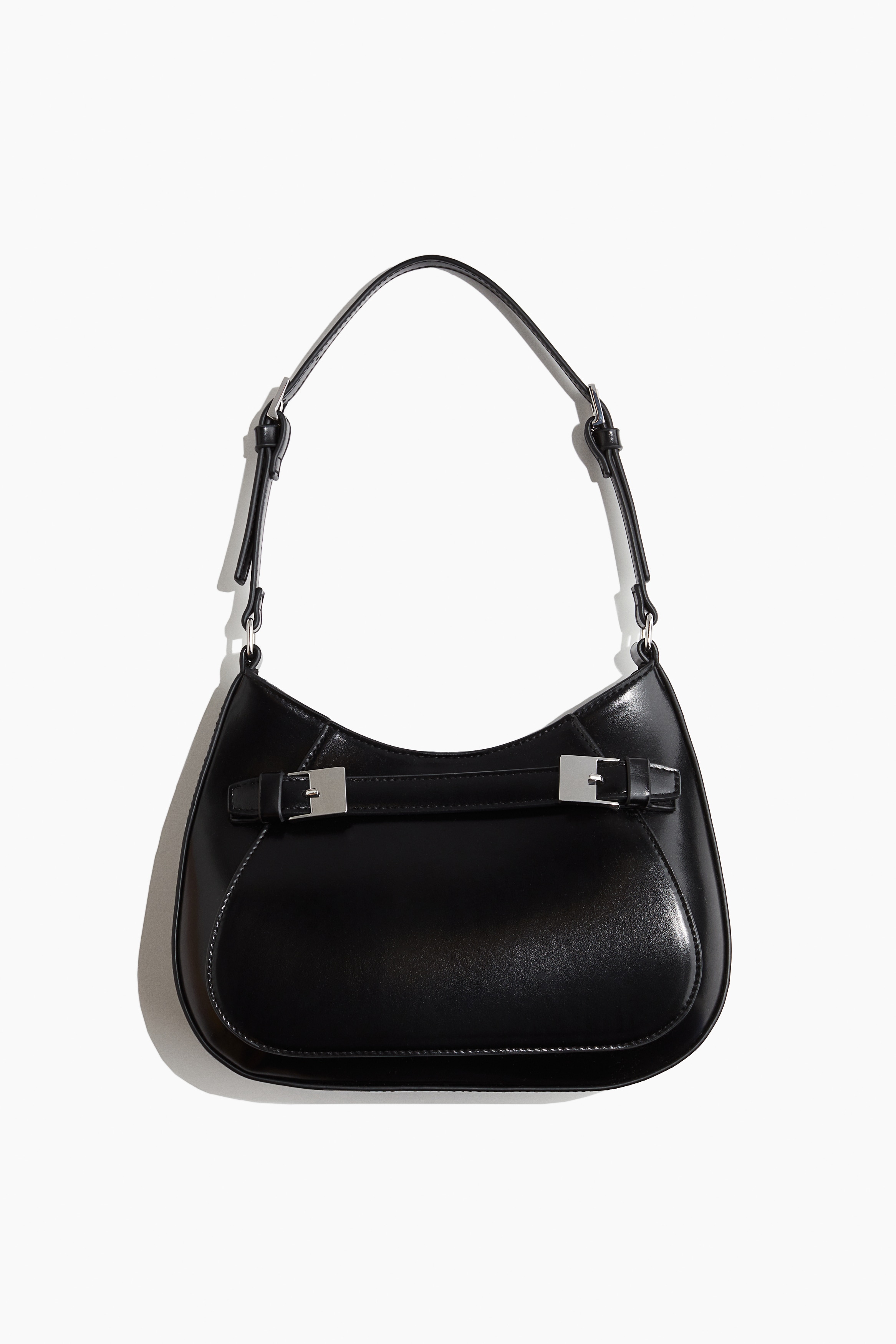 Strap Detail Shoulder Bag - Black