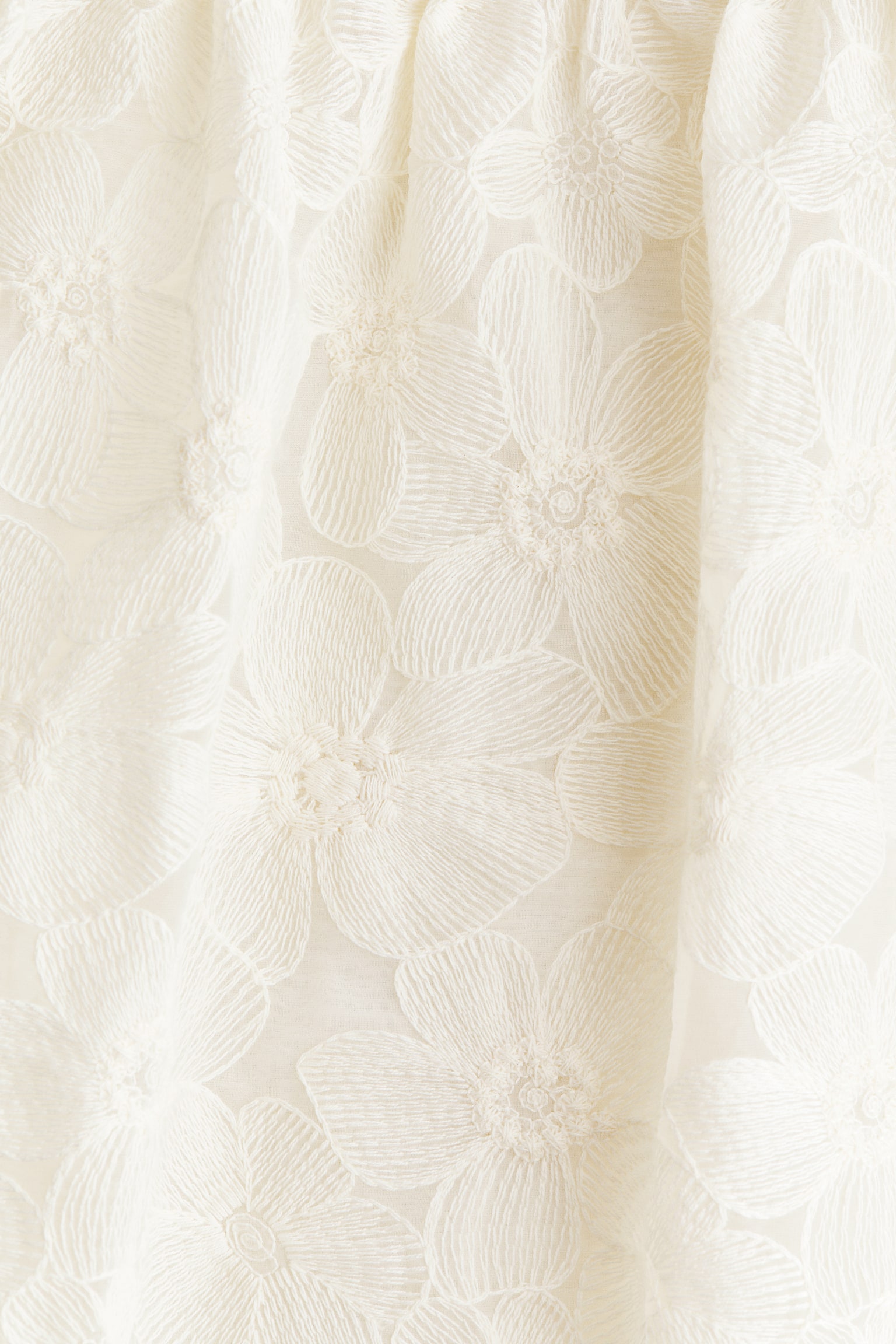 Embroidered flutter-sleeved dress - Кремовий - 3