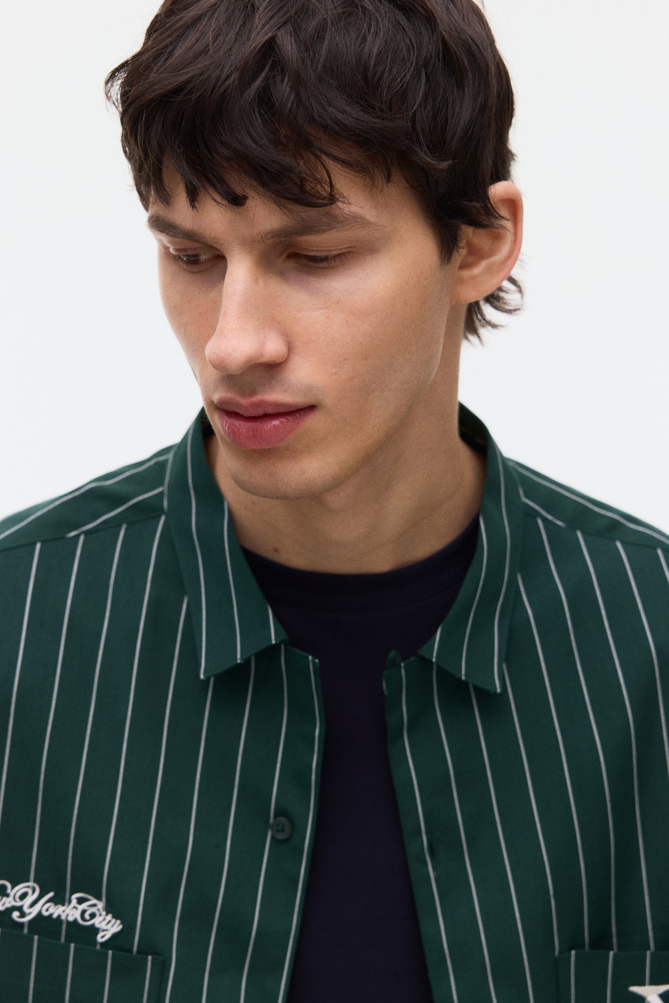 Regular-Fit Embroidered-Motif Shirt