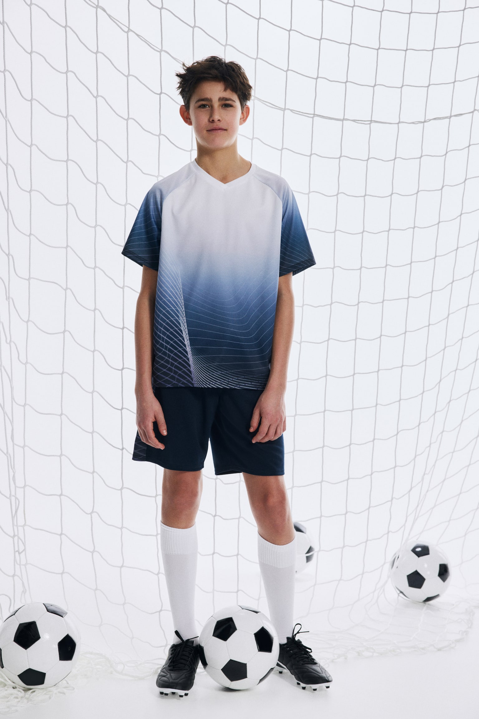 2-Piece Soccer Set with DryMove™ - Navy blue/patterned/Light gray/10/Red/patterned - 6