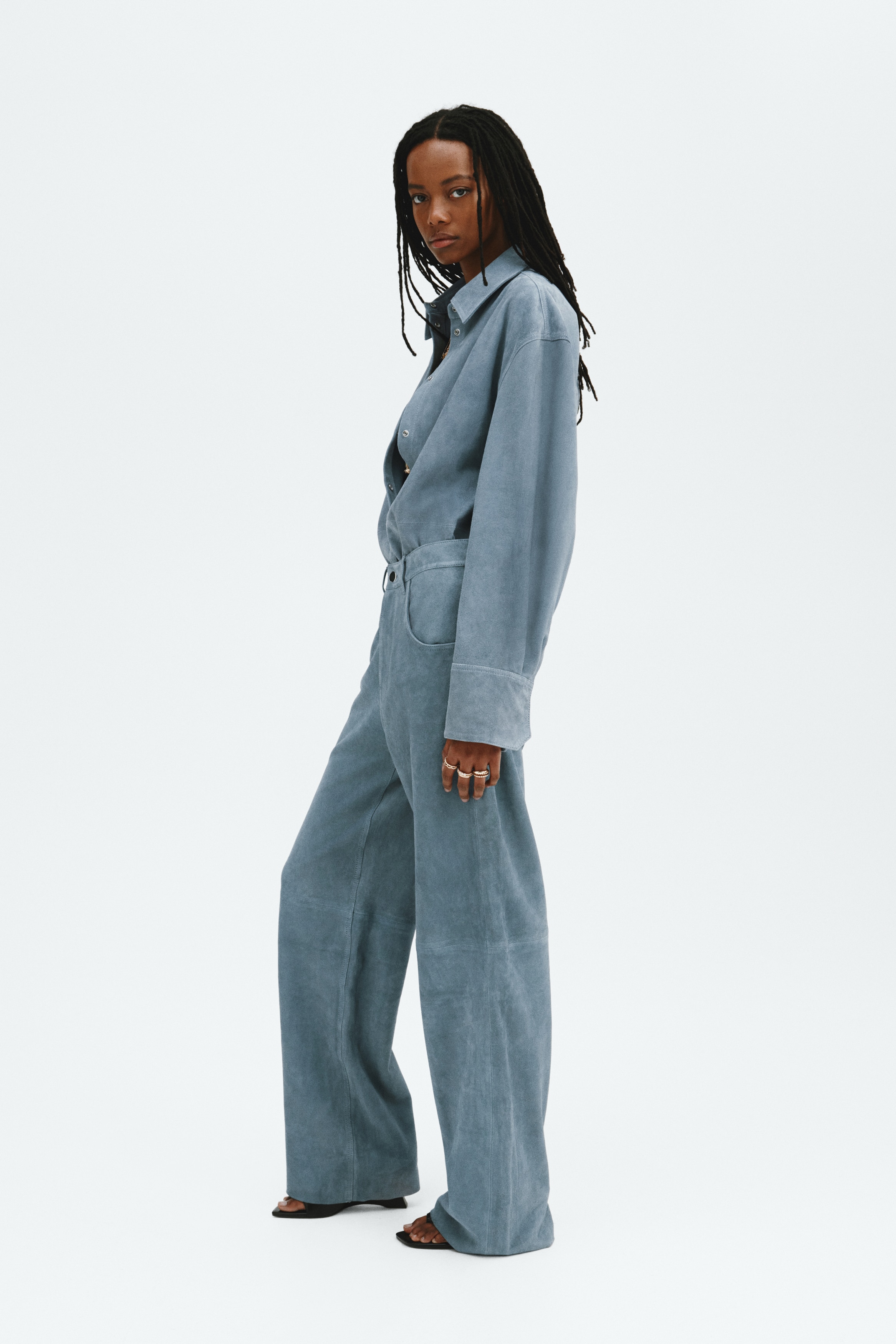 Suede trousers