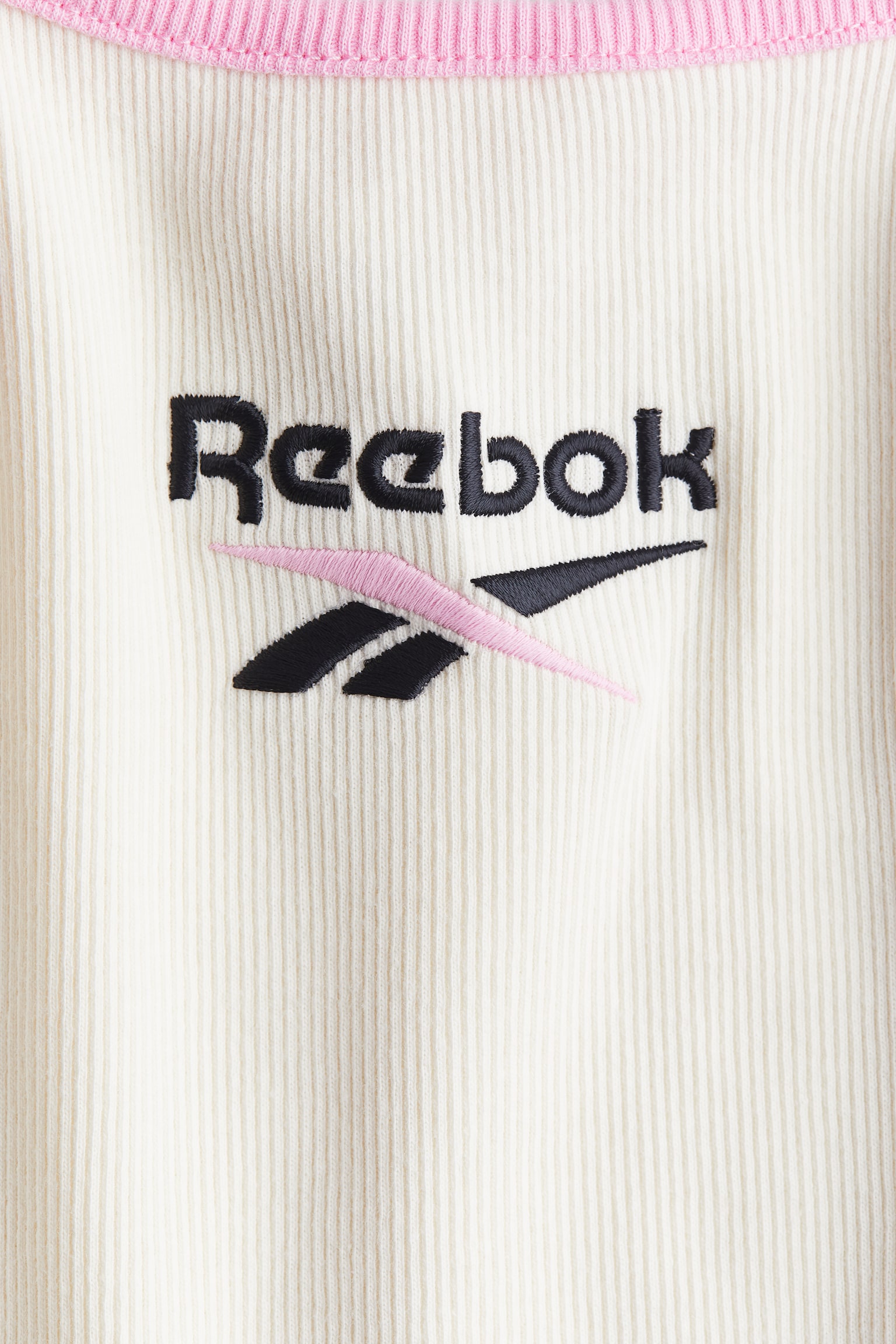 Embroidered-motif ribbed strappy top - White/Reebok - 2