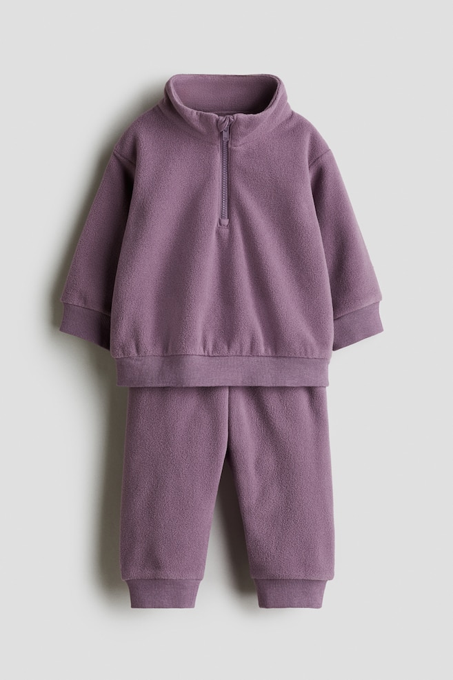 2-piece fleece set - Purple/Light beige/Light turquoise/White/Bears - 1