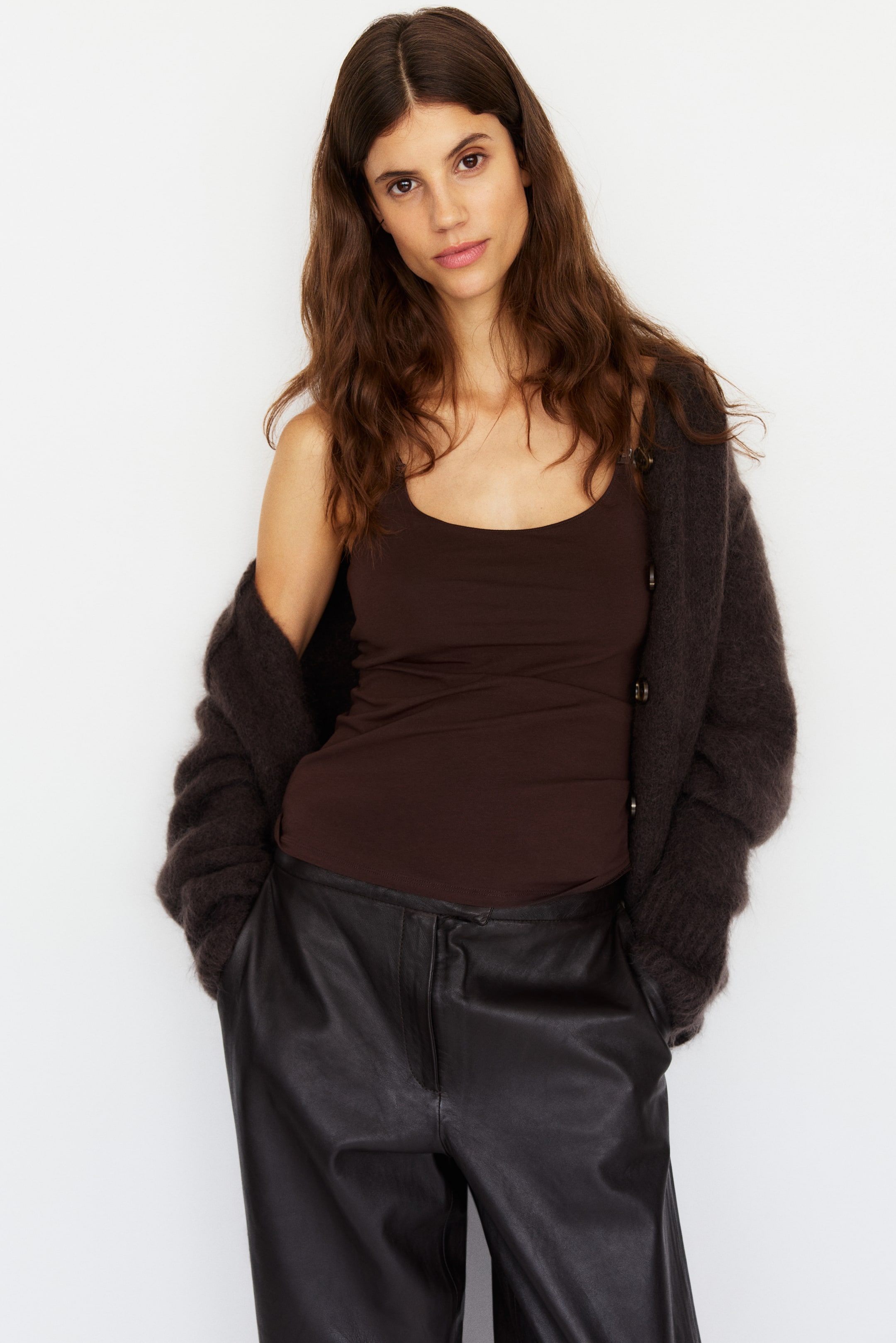 View larger image: MAMA 3-Pack Nursing Camisole Tops - Dark brown/beige/white - Ladies | H&M US 1