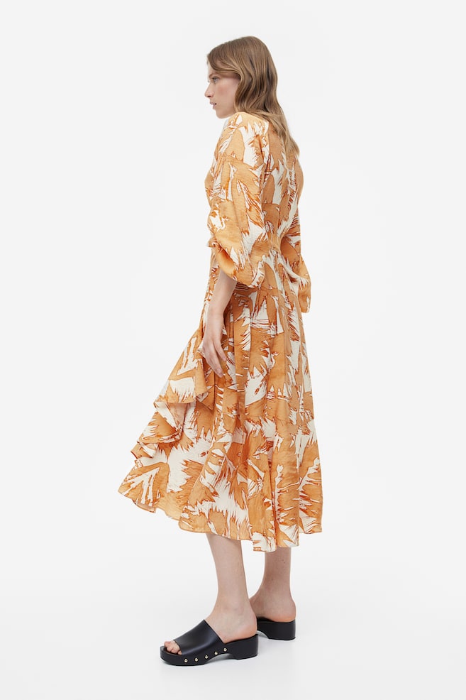 Maxi wrap dress - Cream/Beige patterned/Light beige/Floral/Light yellow/Floral - 6