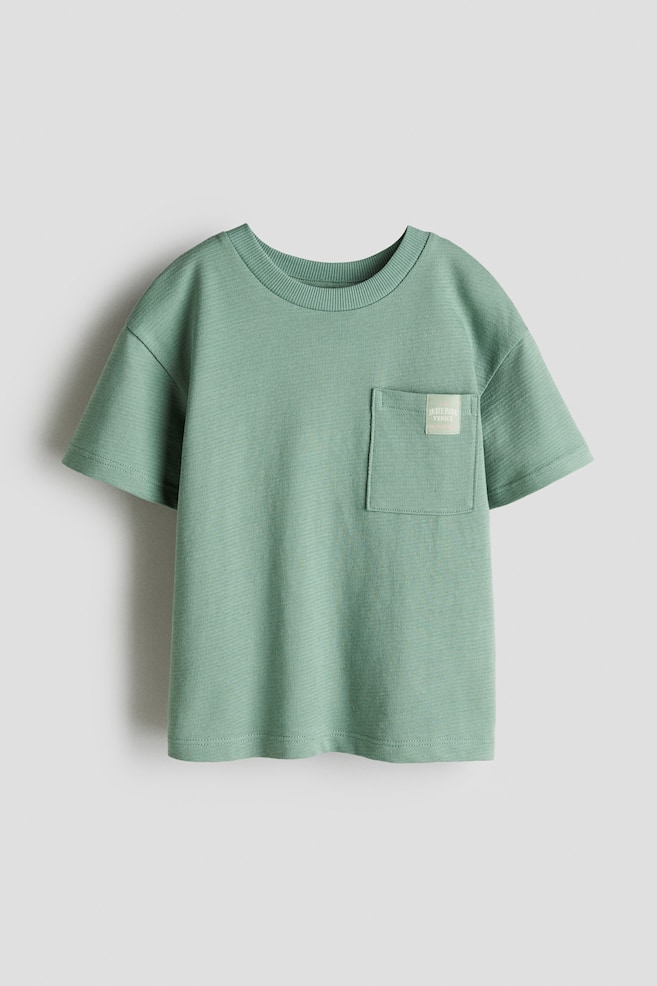 T-shirt in jersey di cotone jacquard - Verde/Blu polvere/skateboard/Giallo chiaro/dinosauro - 1
