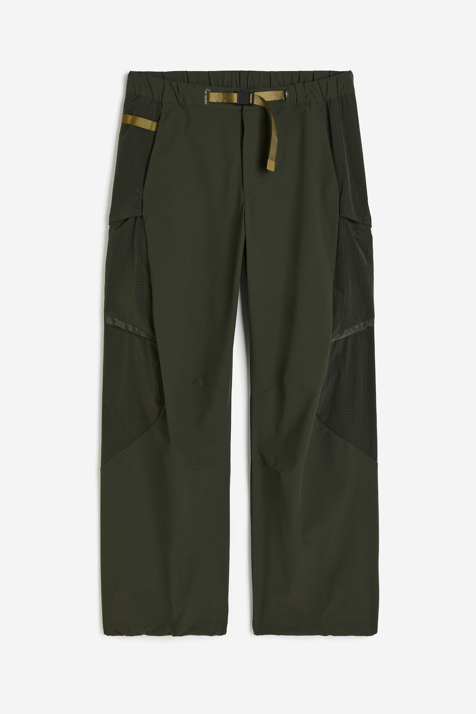 Loose Fit Outdoor Parachute Pants - Dark khaki green/Black - 1