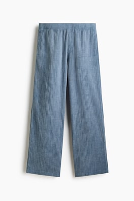 Byxa i bomullsmuslin Loose Fit