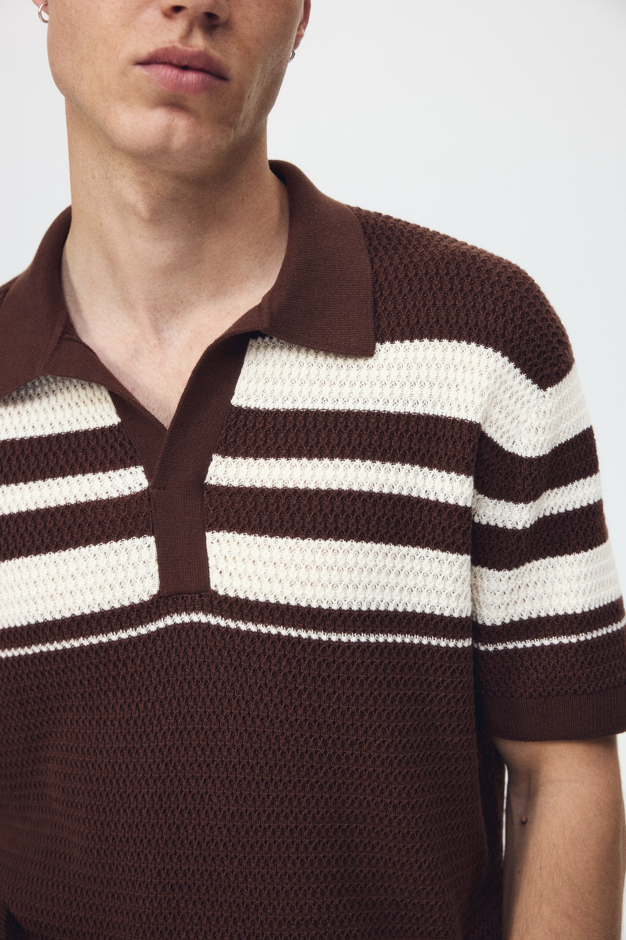 Polo classique en tricot pointelle
