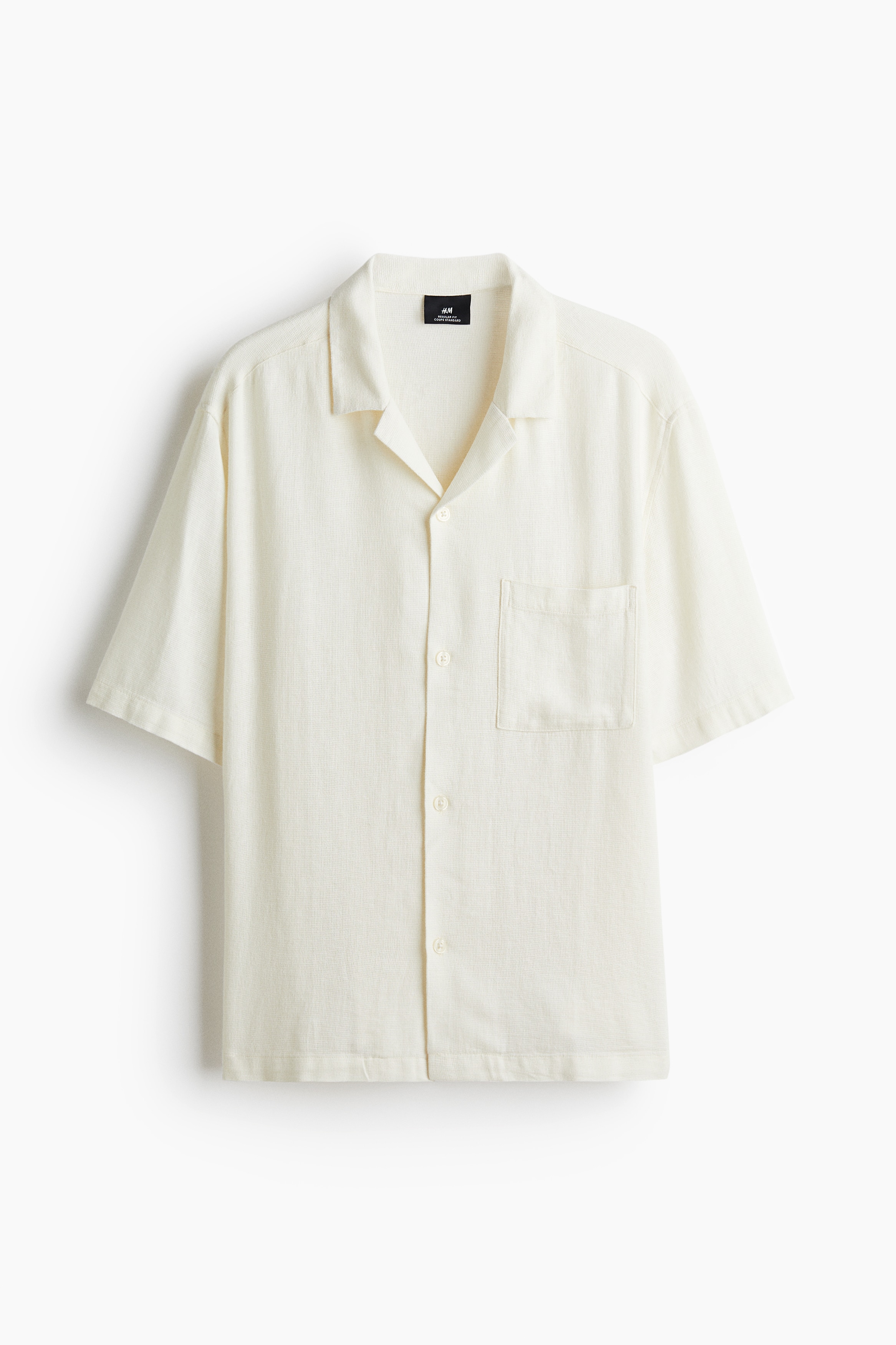 Regular Fit Linen-blend resort shirt - White/Pistachio green/Light blue/Striped