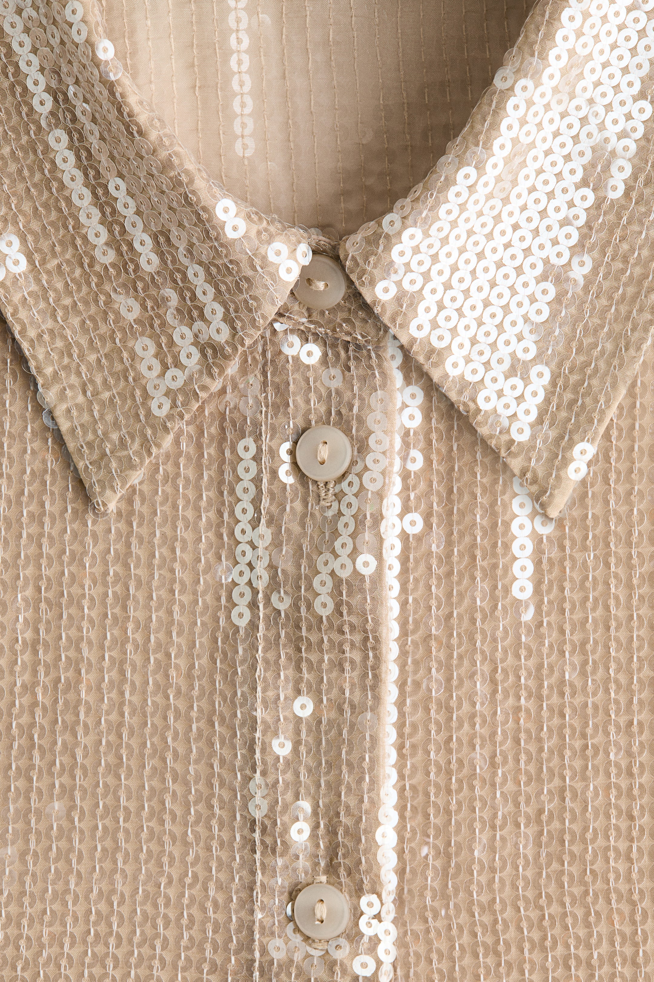 Ingrandisci l'immagine: Sequined shirt - Beige - DONNA | H&M CH 7