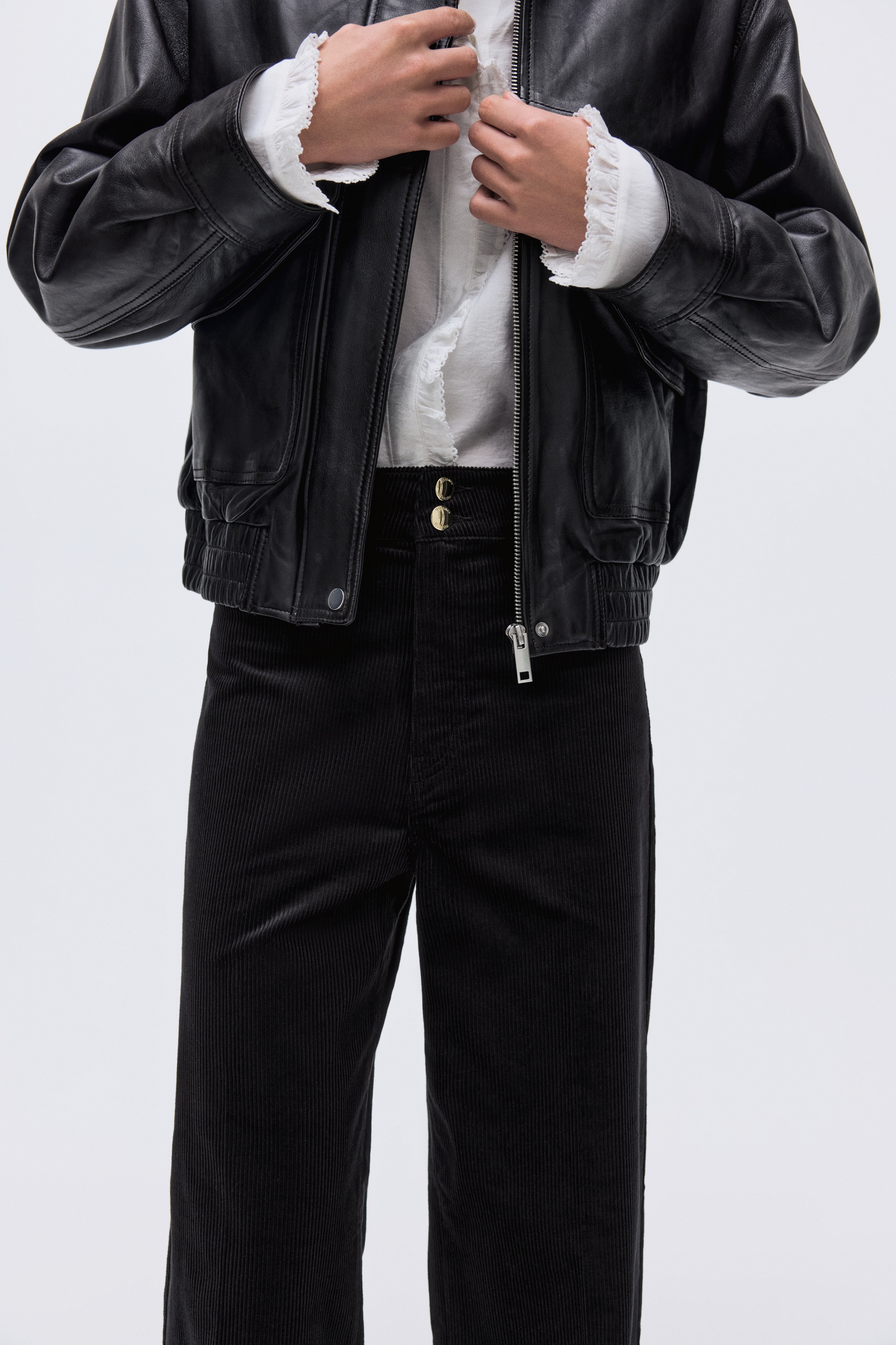 コーデュロイパンツ - ブラック - レディース | H&M JP