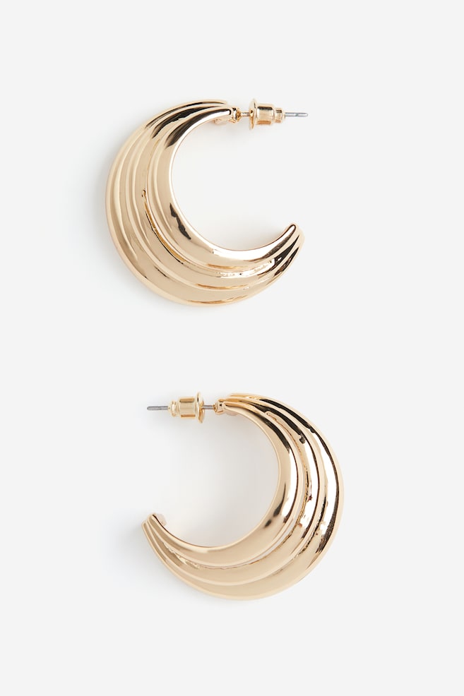 Curved earrings - Gold-coloured - 1