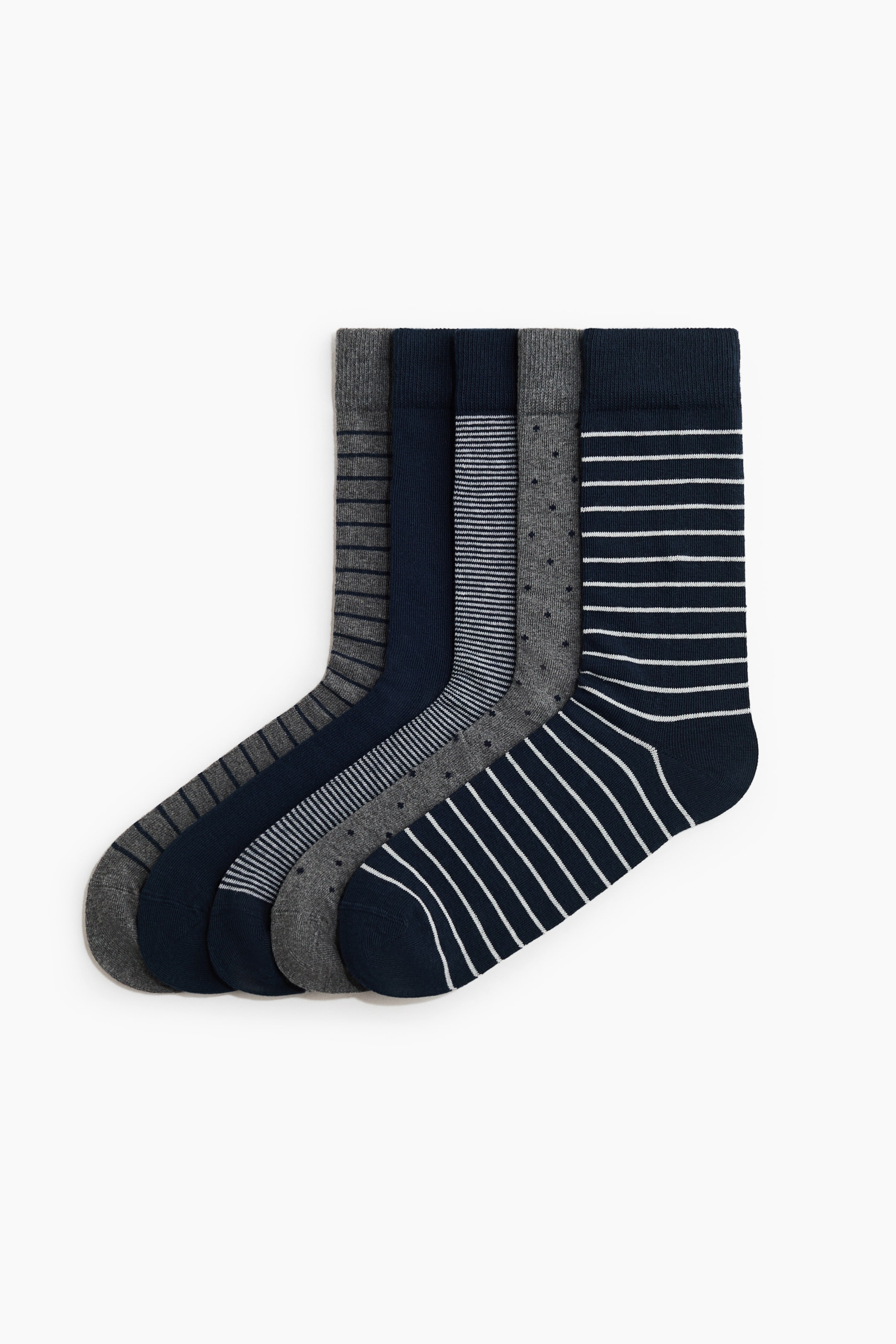 View larger image: 5-pack socks - Navy blue/Striped - Men | H&M 1