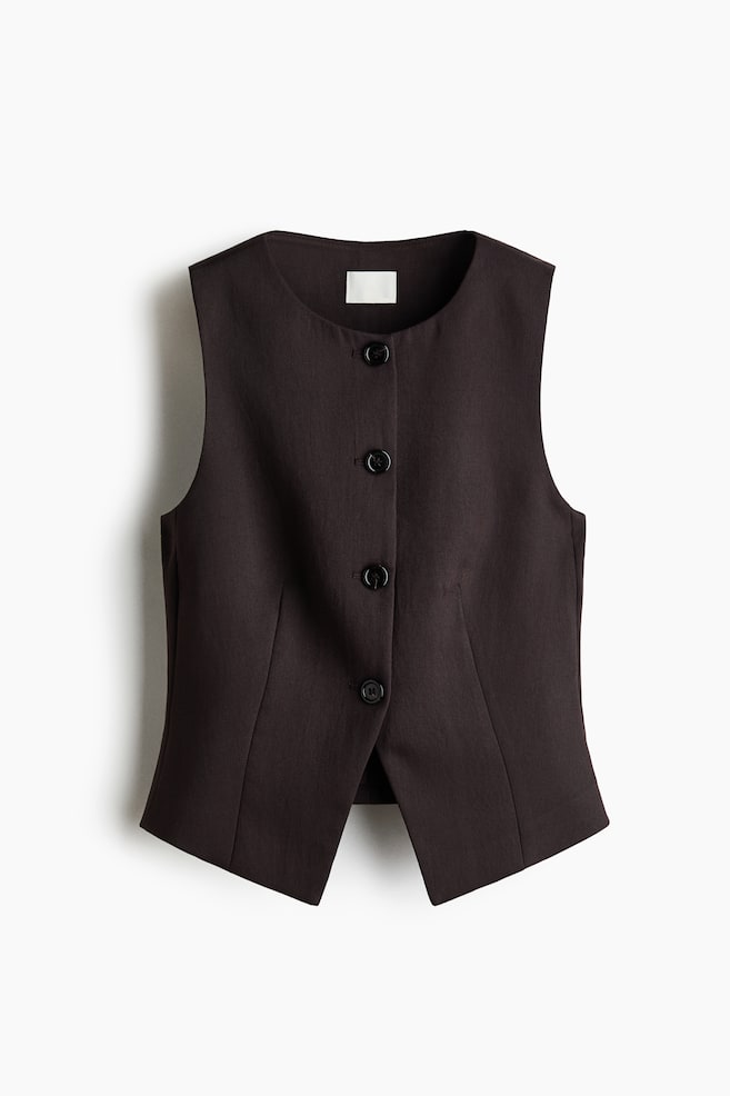 Vest - Dark brown/Light beige/Dark beige - 1