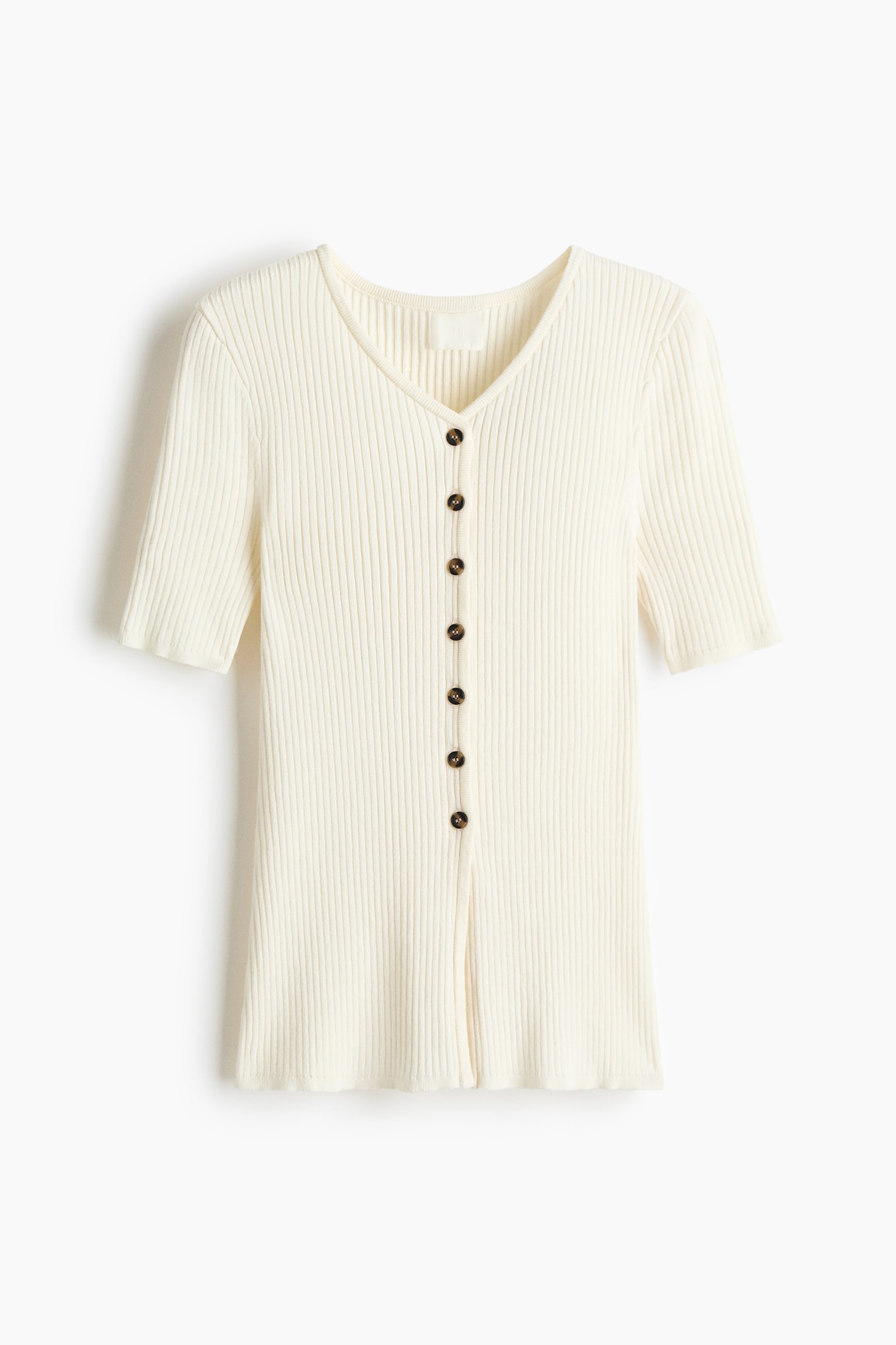 Short-sleeved cardigan - Cream - 1