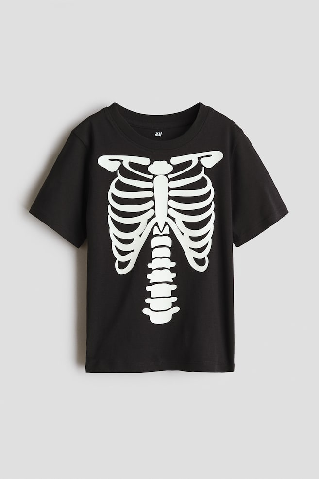 Printed T-Shirt - Black/skeleton/Navy blue/Adventure Crew/Cream/Road Trip/Navy blue/Sports League/Light dusty green/skulls/Cream/Monster Jump/Dark brown/dinosaurs/Gray melange/striped/Khaki green/dinosaurs/White/striped - 1