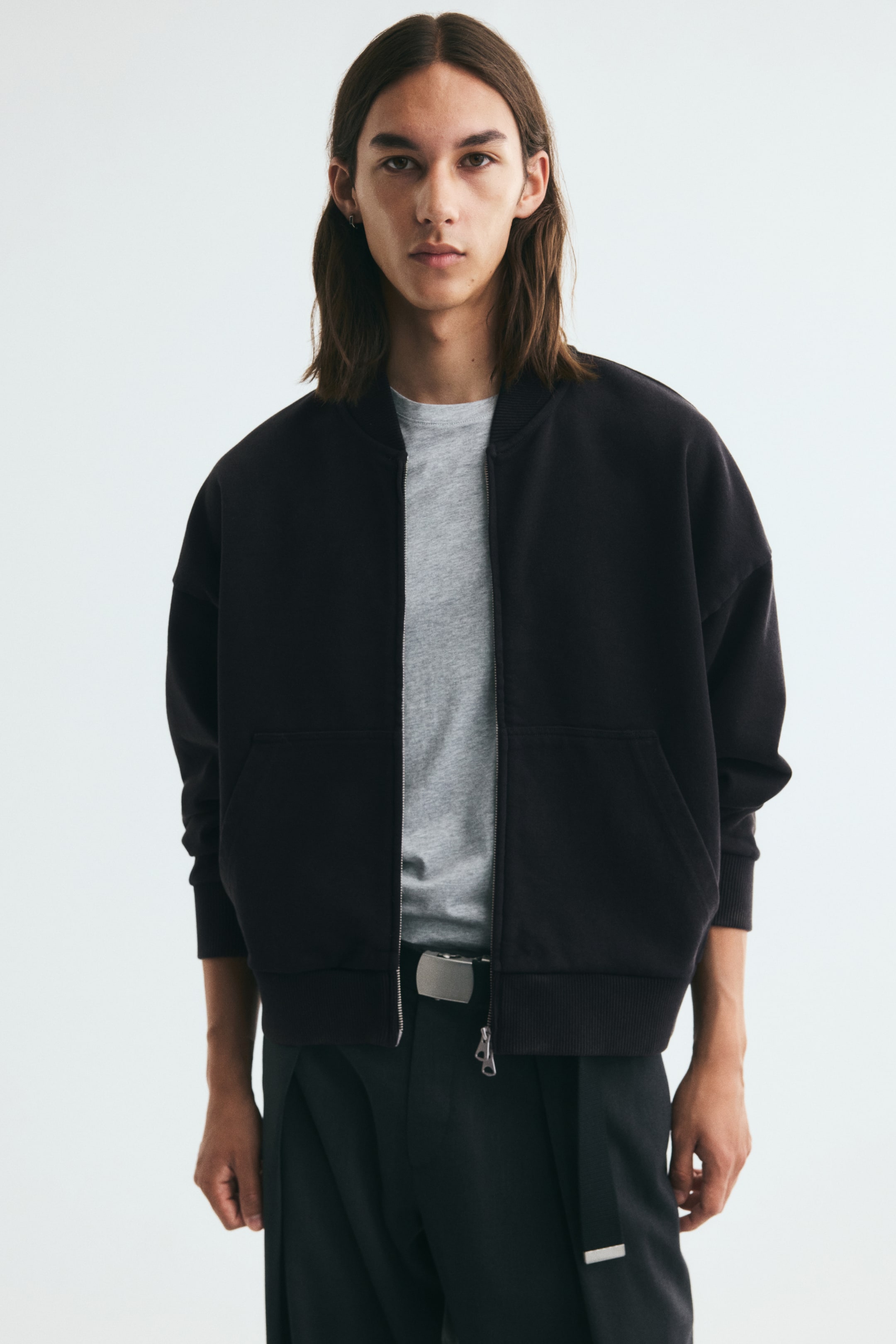 View larger image: Cotton Bomber Jacket - Black - Men | H&M US 1