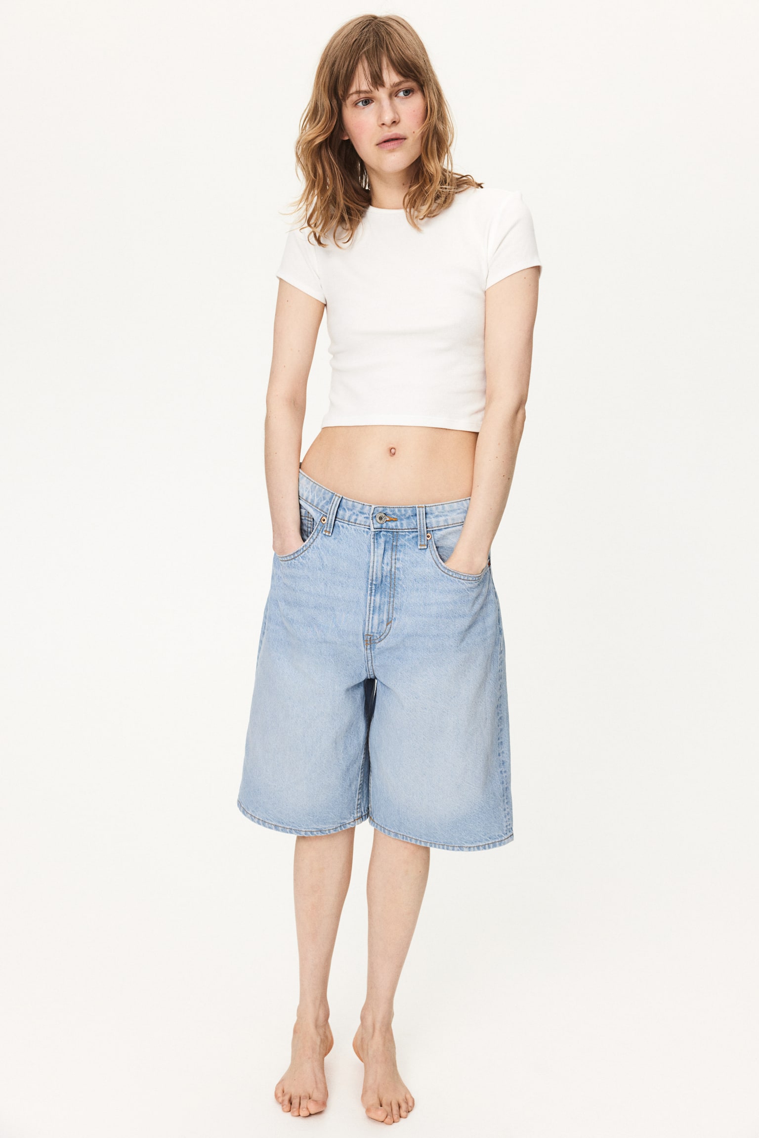 Bermuda Baggy High Denim shorts - Light denim blue/Light denim blue/Beige/White/Black/Dark denim blue - 6