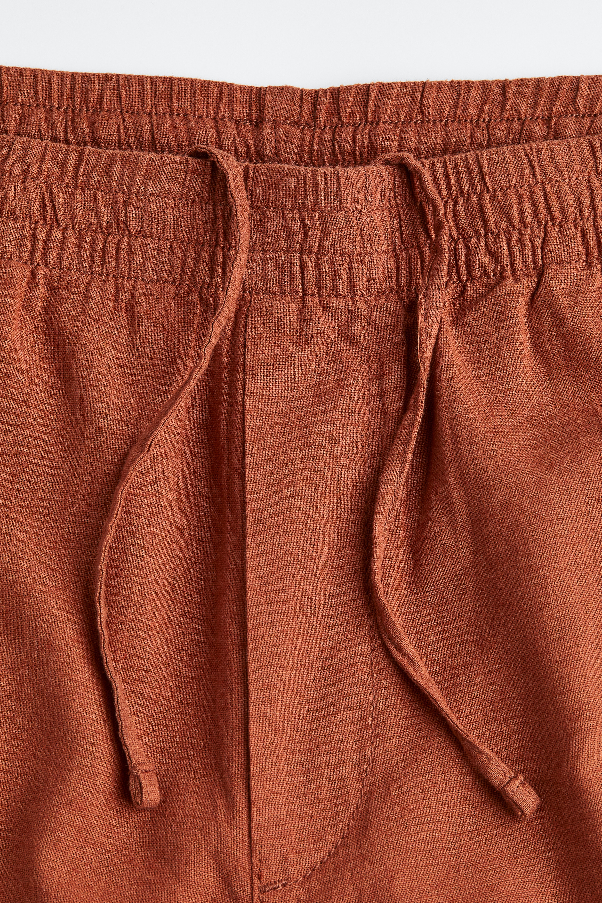 Loose Fit Linen-blend trousers - Rust brown - Men | H\u0026M SG