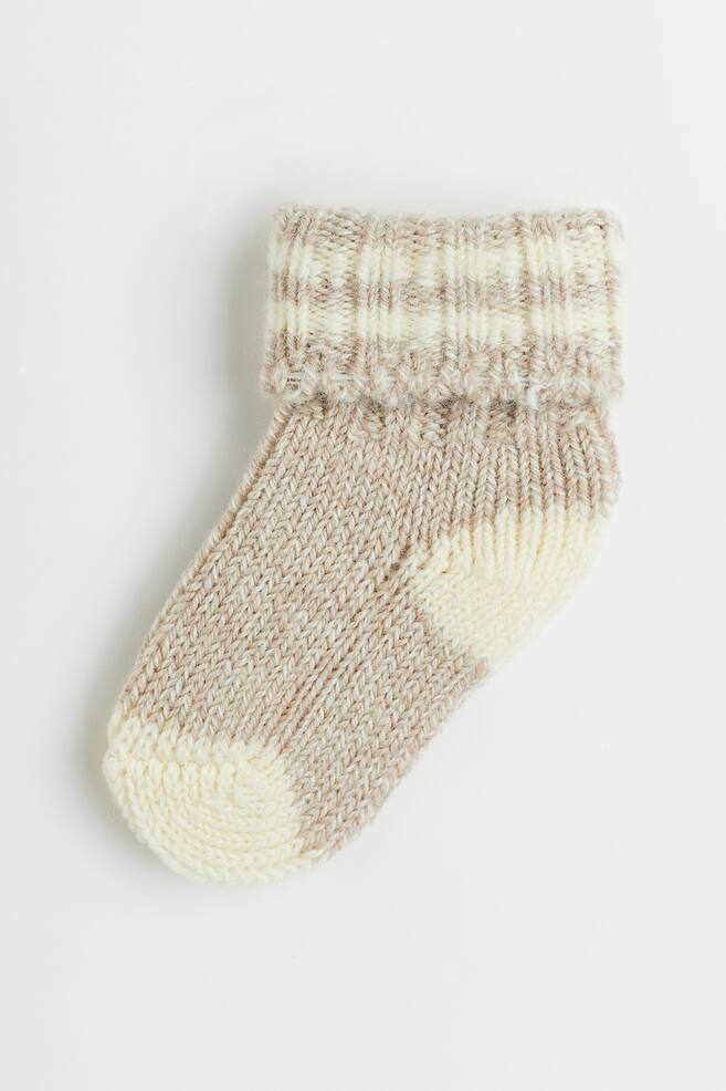 Wool-blend socks - Beige/Cream - 1