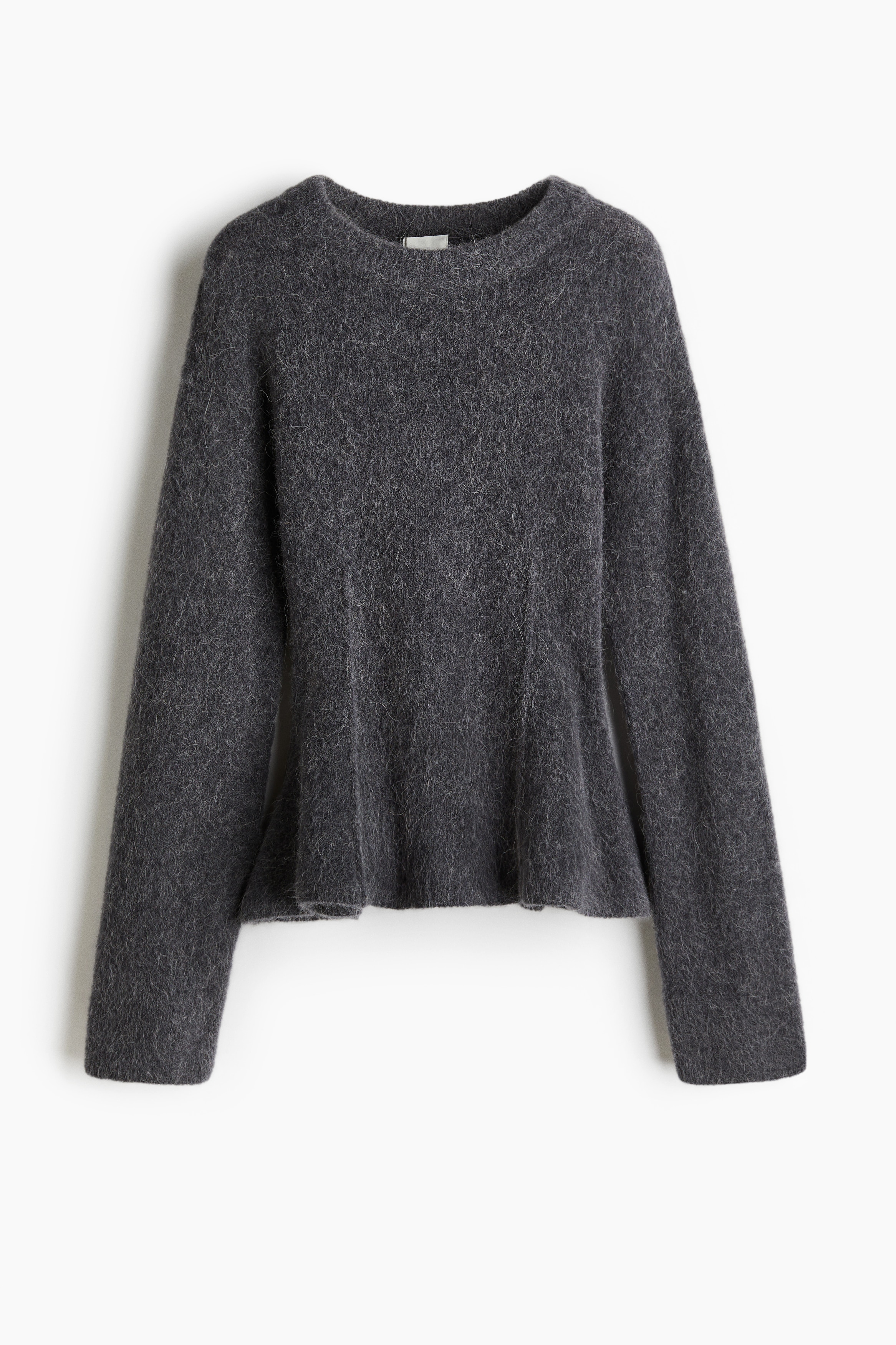 Alpaca-Blend Peplum Sweater - Dark gray - Ladies | H&M US
