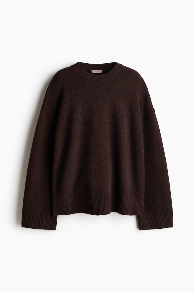 Sweater - Dark brown/Navy blue/Light beige melange - 1